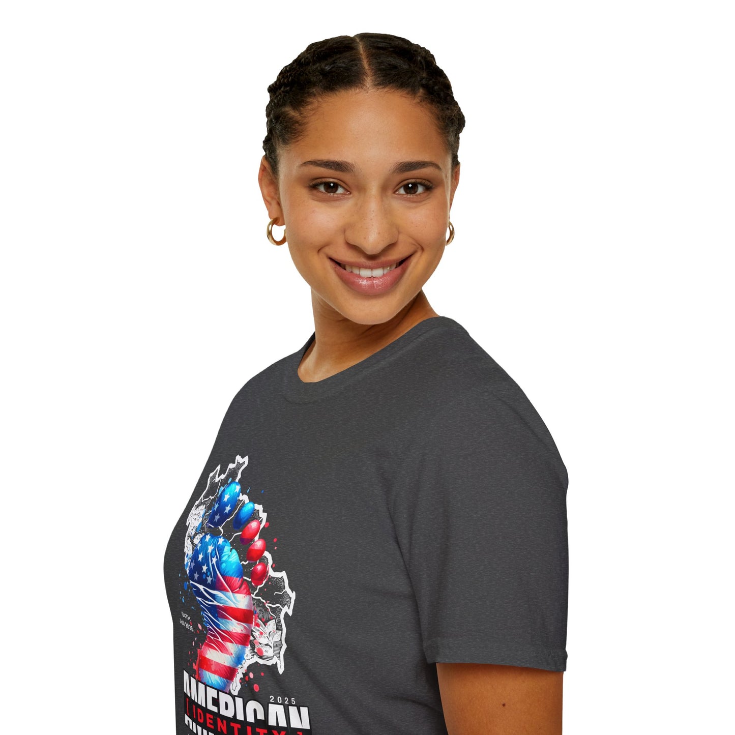 American Identity Footprint Unisex Streetwear T-Shirt | American Graphic T-Shirt | Identity Rebel Frequency