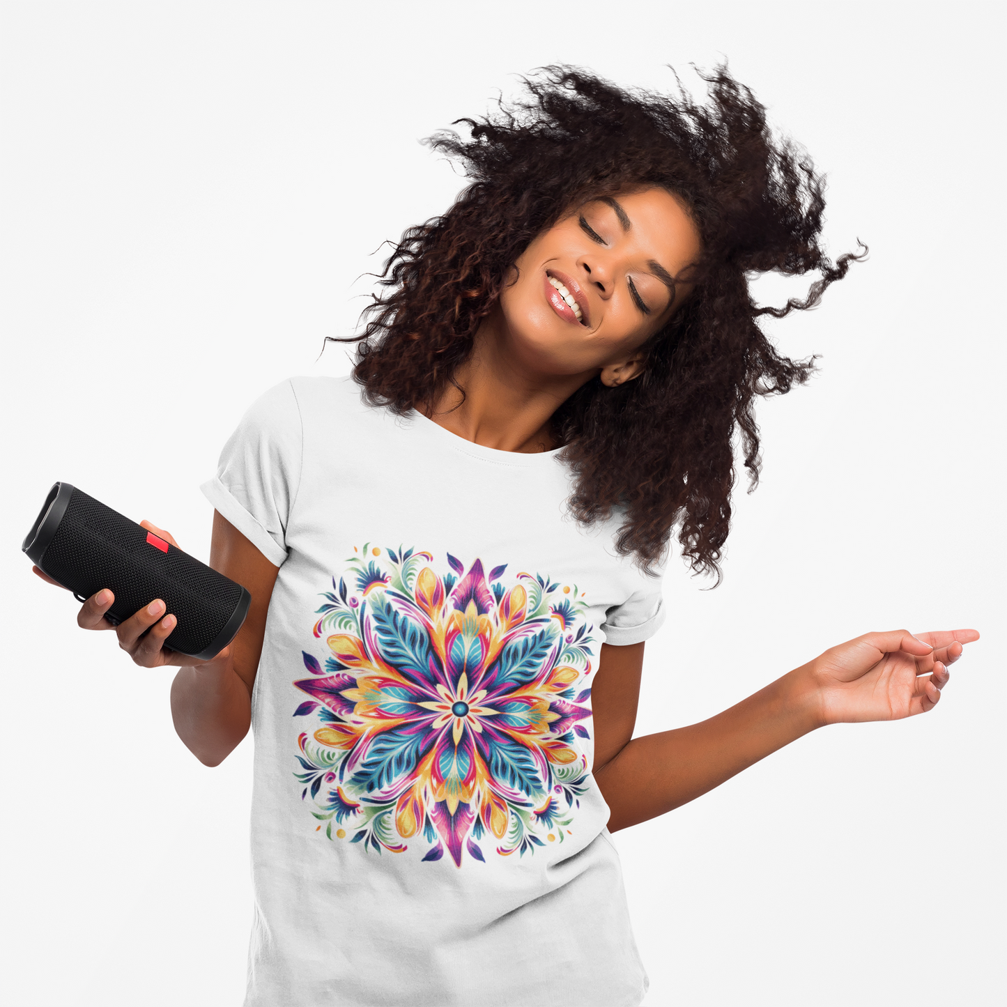 Psychedelic Floral Unisex Softstyle T-Shirt | Floral Rebel Frequency