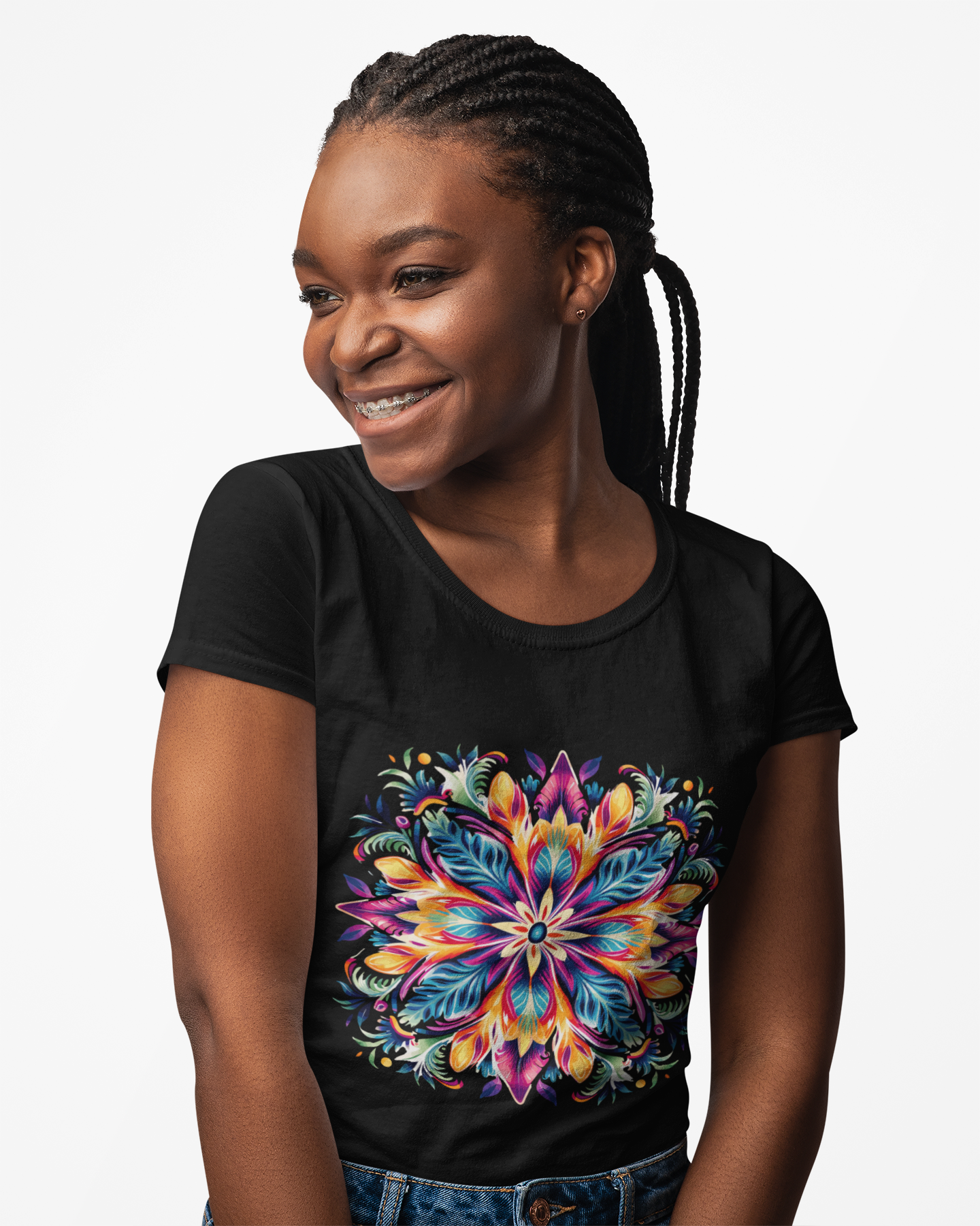 Psychedelic Floral Unisex Softstyle T-Shirt | Floral Rebel Frequency