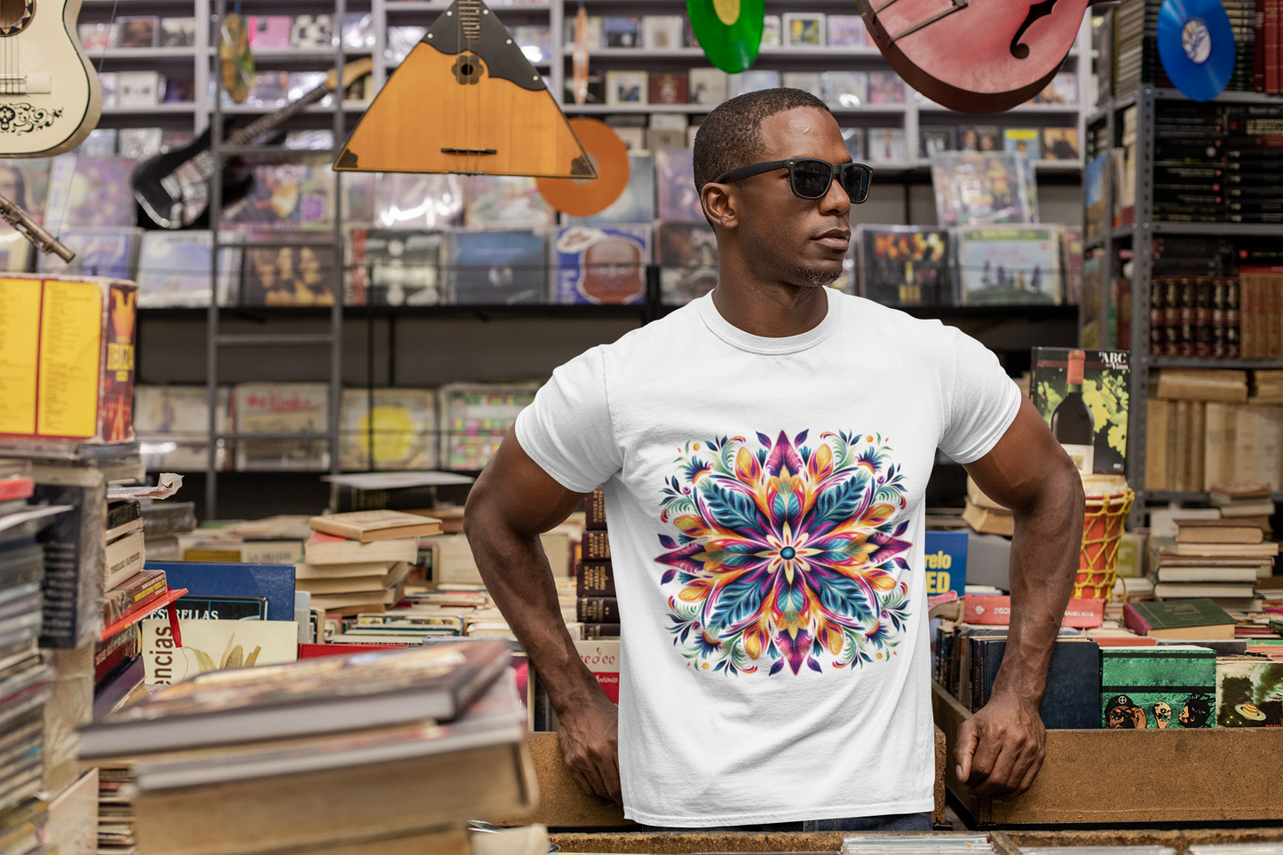 Psychedelic Floral Unisex Softstyle T-Shirt | Floral Rebel Frequency