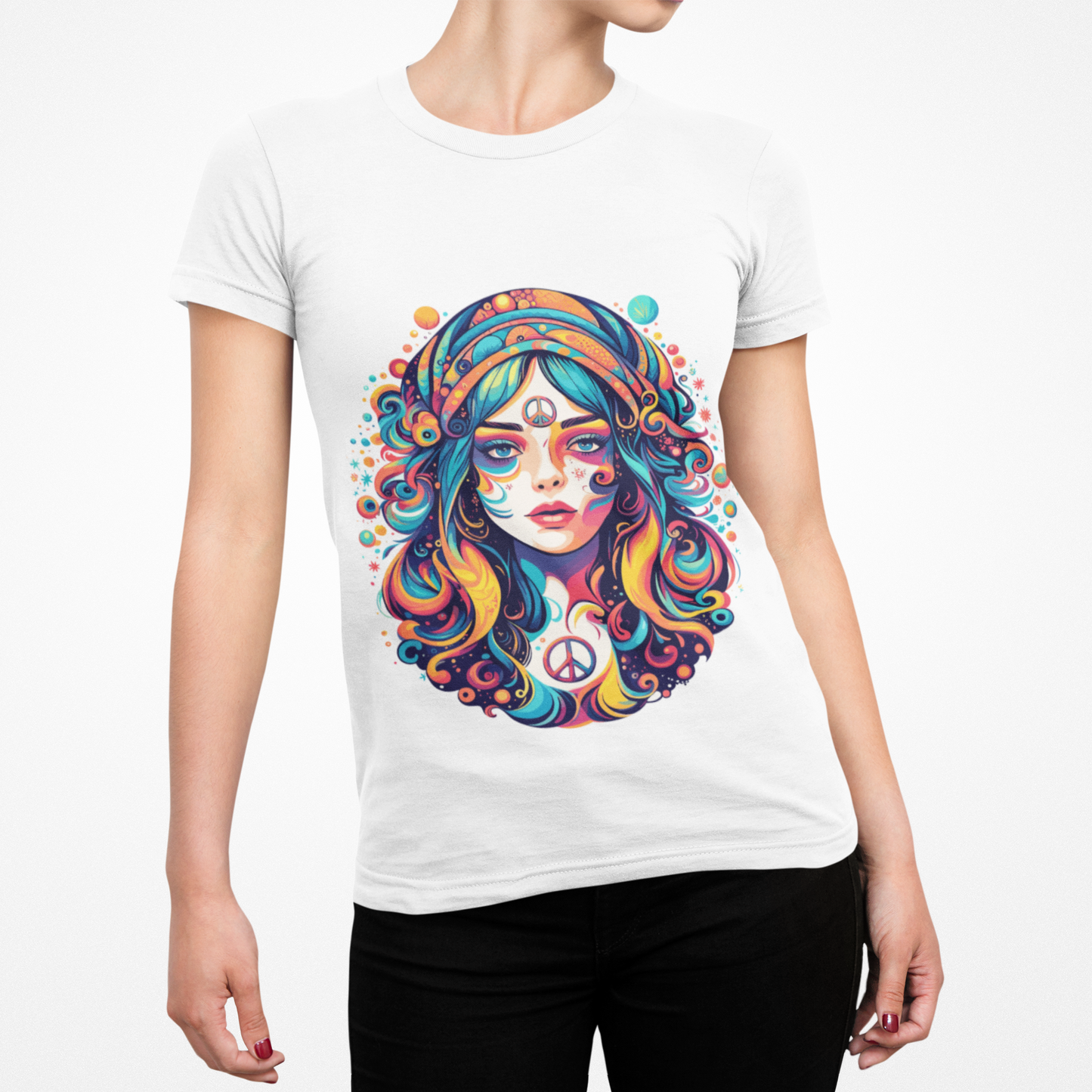 Psychedelic Bohemian Lady Unisex T-Shirt | Bohemian Rebel Frequency