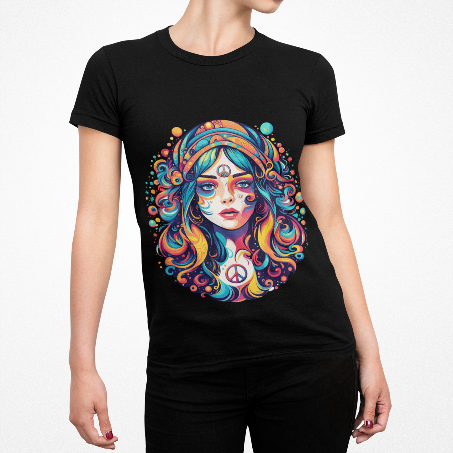Psychedelic Bohemian Lady Unisex T-Shirt | Bohemian Rebel Frequency