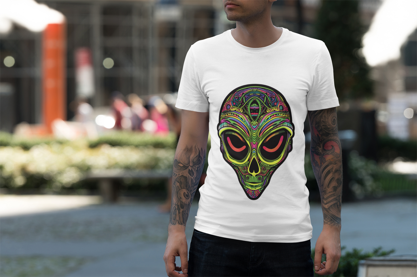 Psychedelic Alien Vibes Unisex T-Shirt | Alien Rebel Frequency