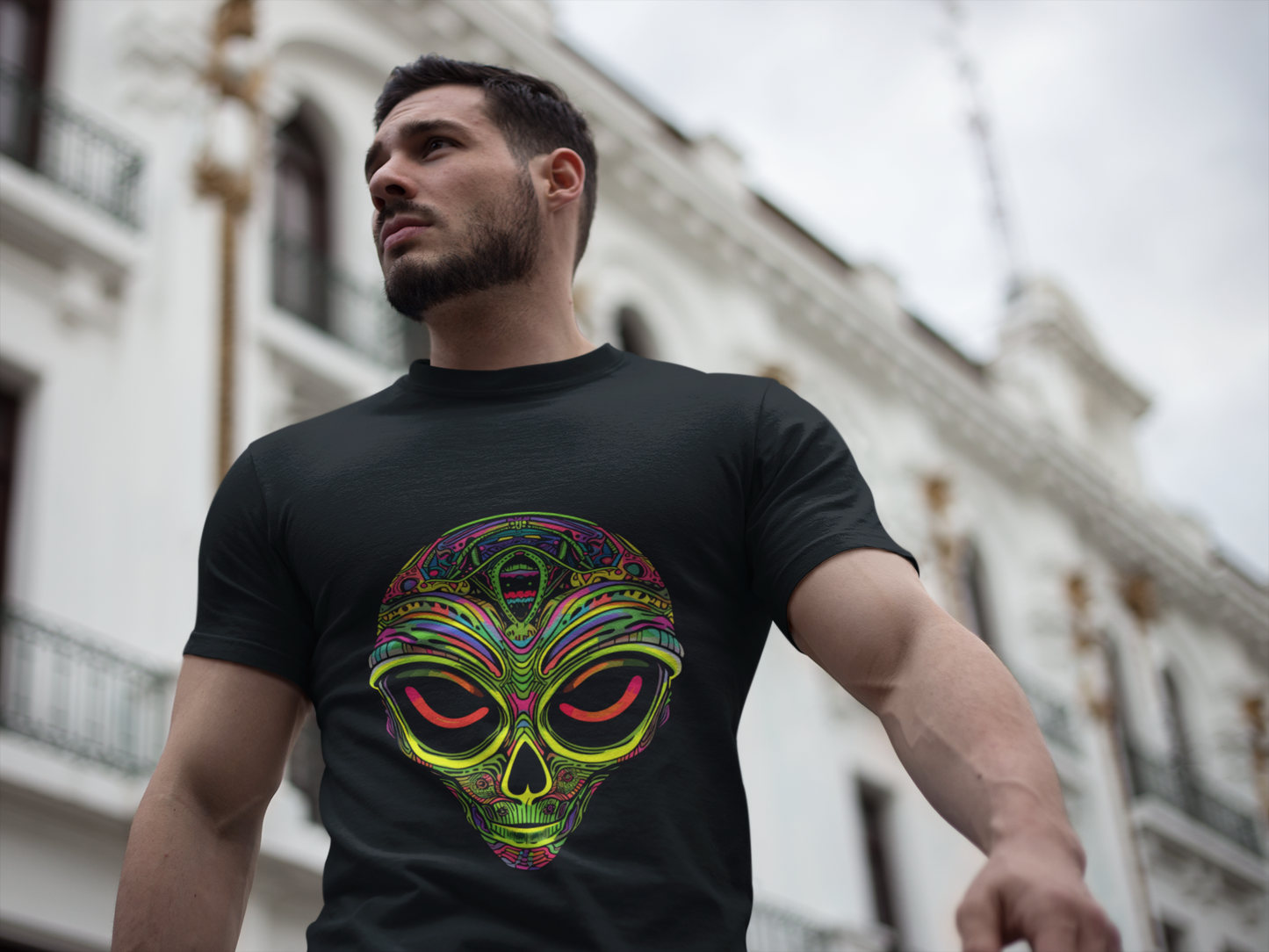 Psychedelic Alien Vibes Unisex T-Shirt | Alien Rebel Frequency