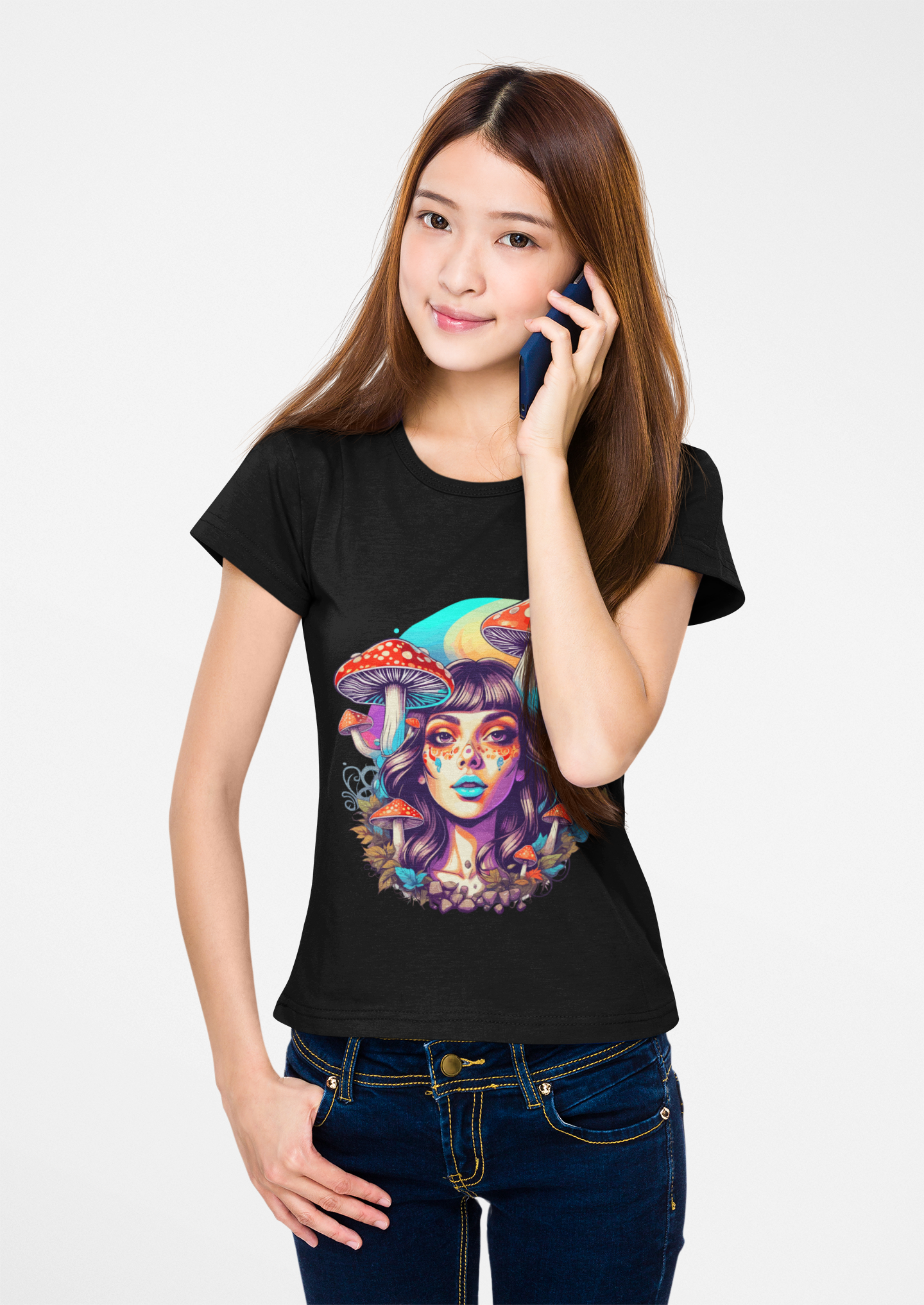 Psychedelic Fungi Lady Unisex T-Shirt | Fungi Rebel Frequency