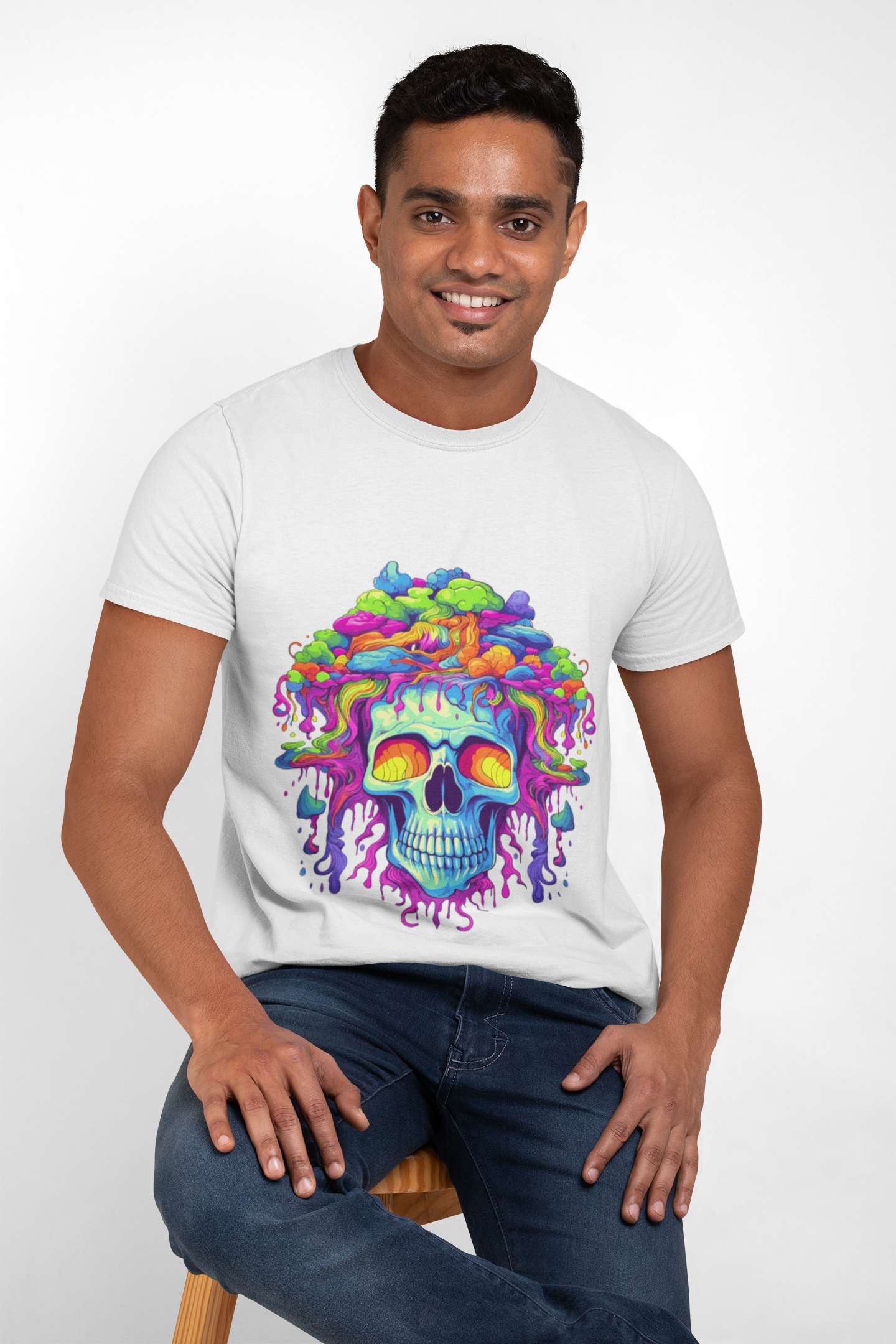 Psychedelic Treetop Skull Unisex T-Shirt | Skull Rebel Frequency