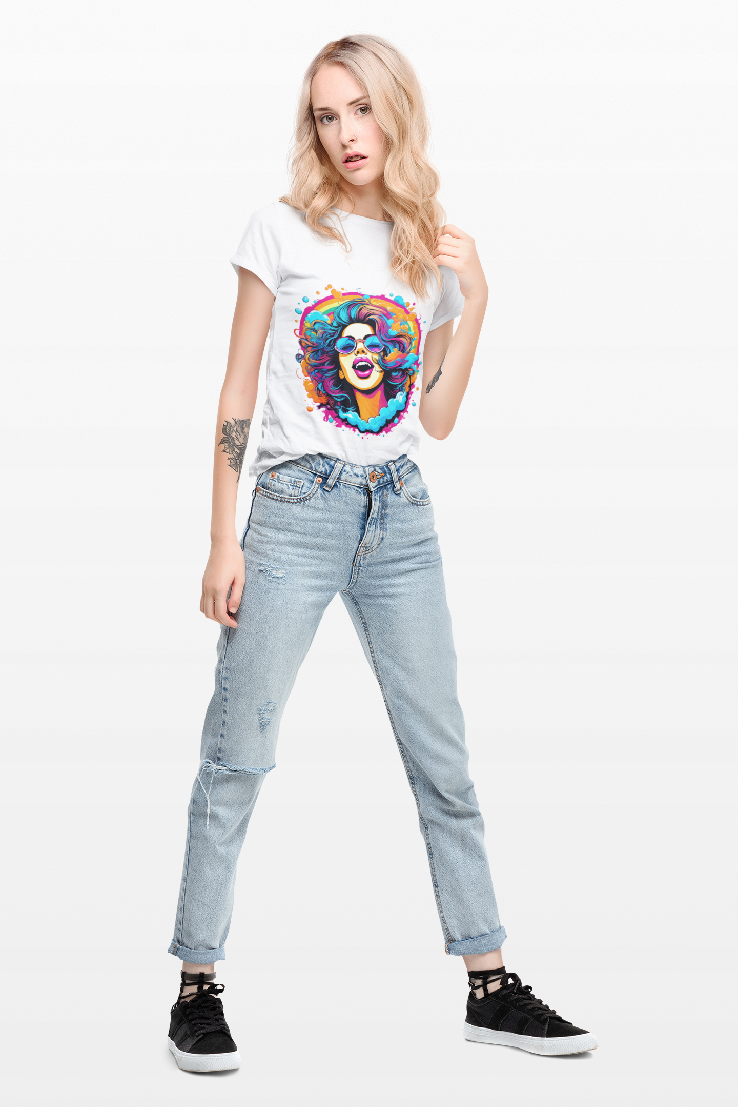 Psychedelic Festy Lady Unisex T-Shirt | Festy Rebel Frequency