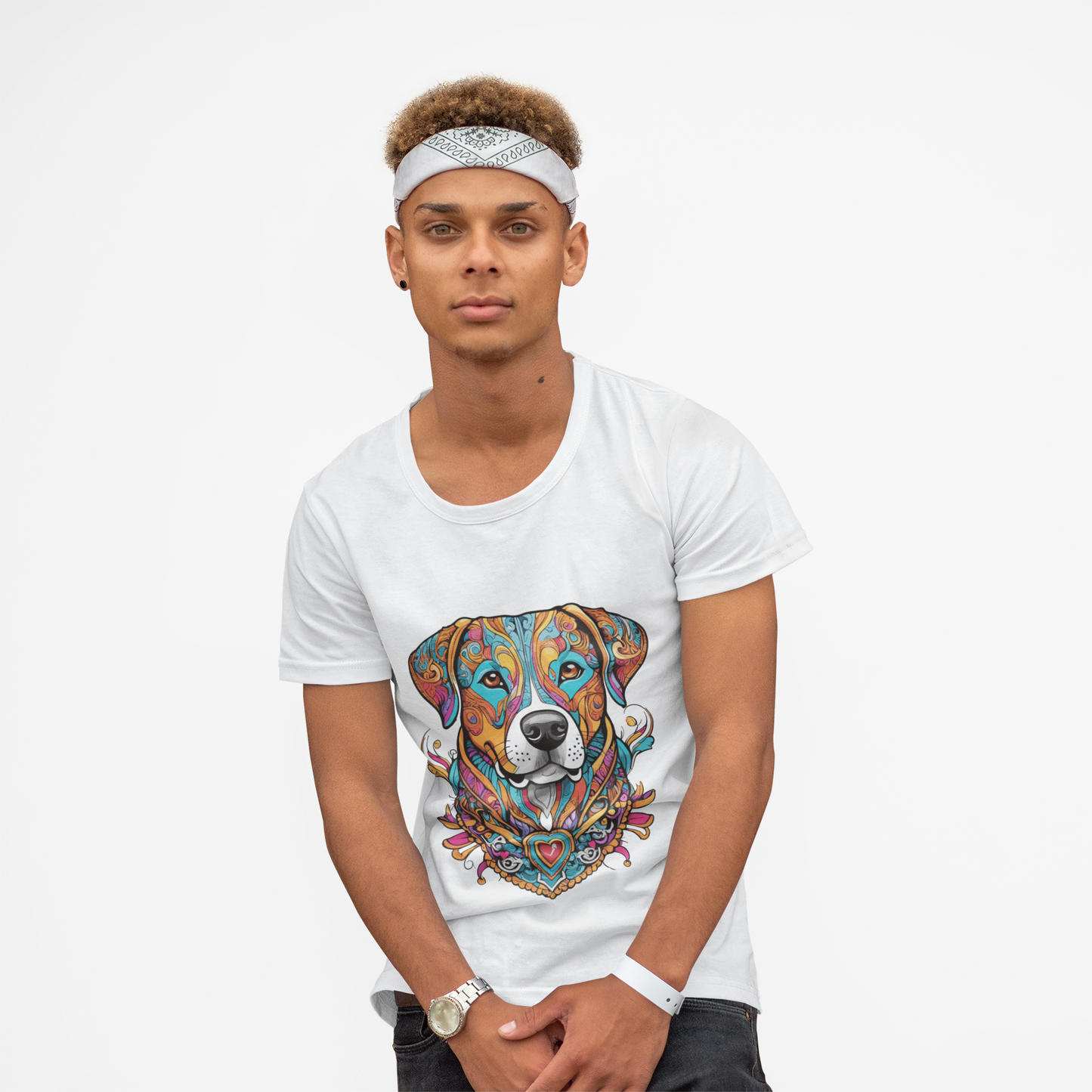 Psychedelic Dog Art Unisex T-Shirt | Dog Rebel Frequency