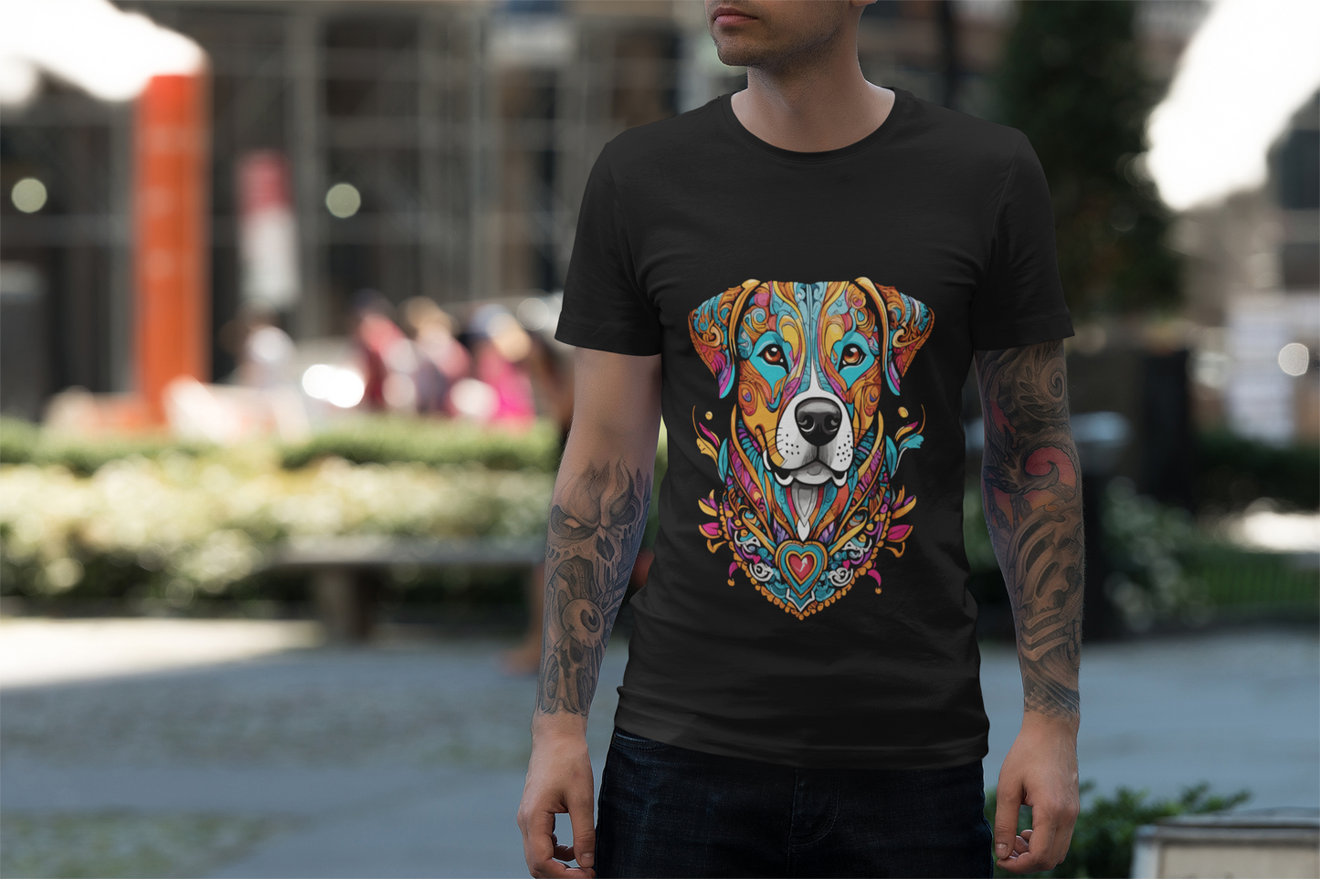 Psychedelic Dog Art Unisex T-Shirt | Dog Rebel Frequency