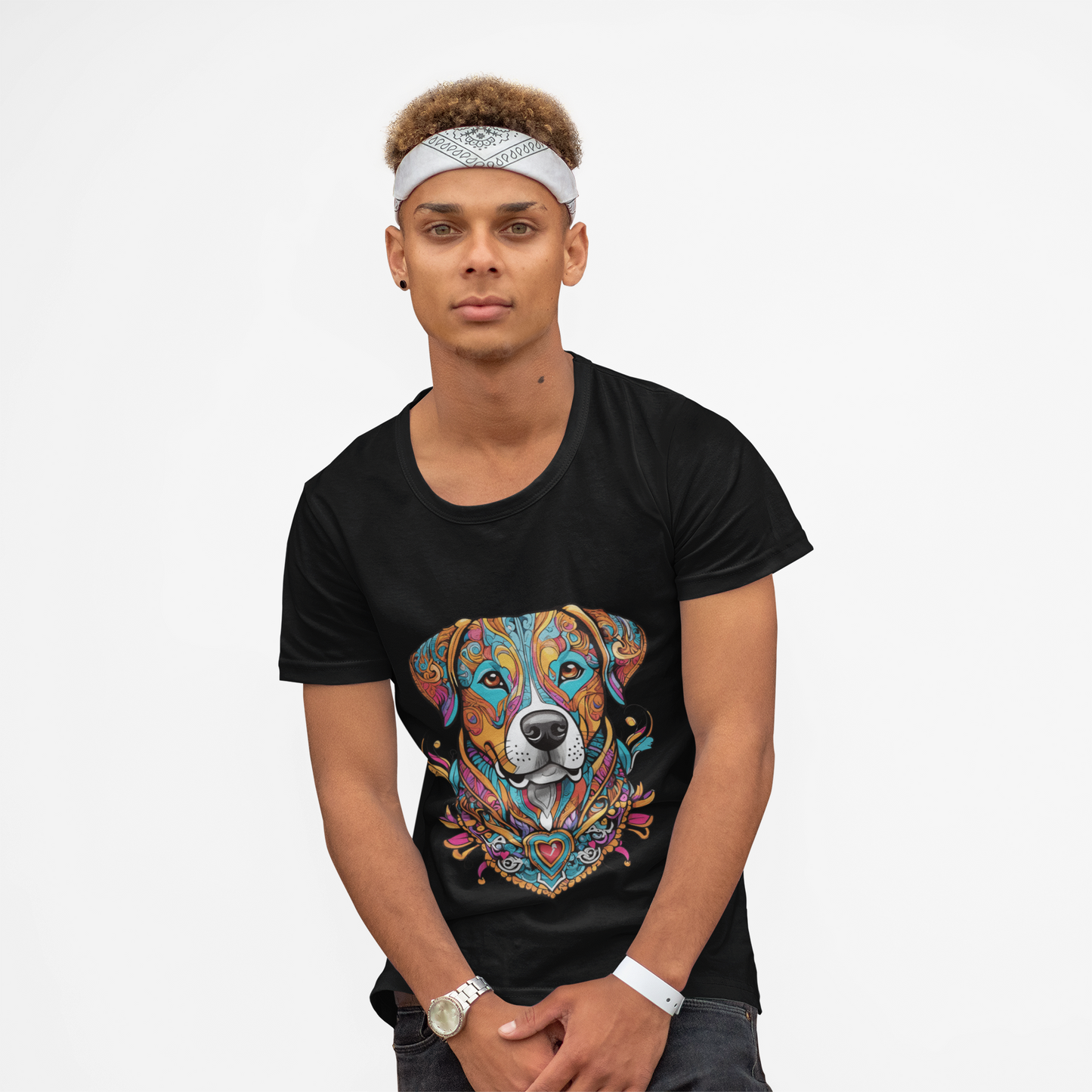 Psychedelic Dog Art Unisex T-Shirt | Dog Rebel Frequency