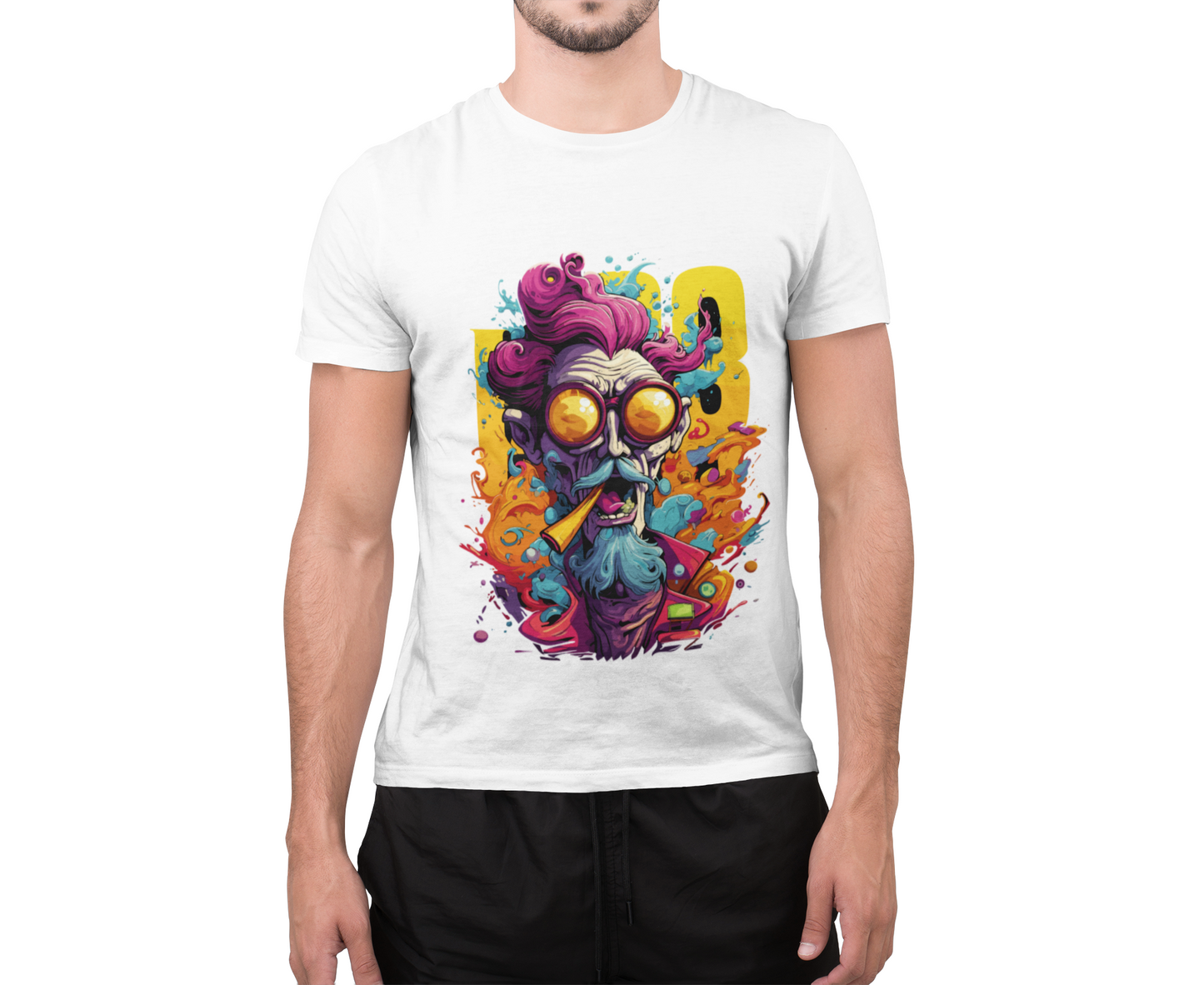 Psychedelic Gramps Smoking Unisex T-Shirt | Gramps Rebel Frequency