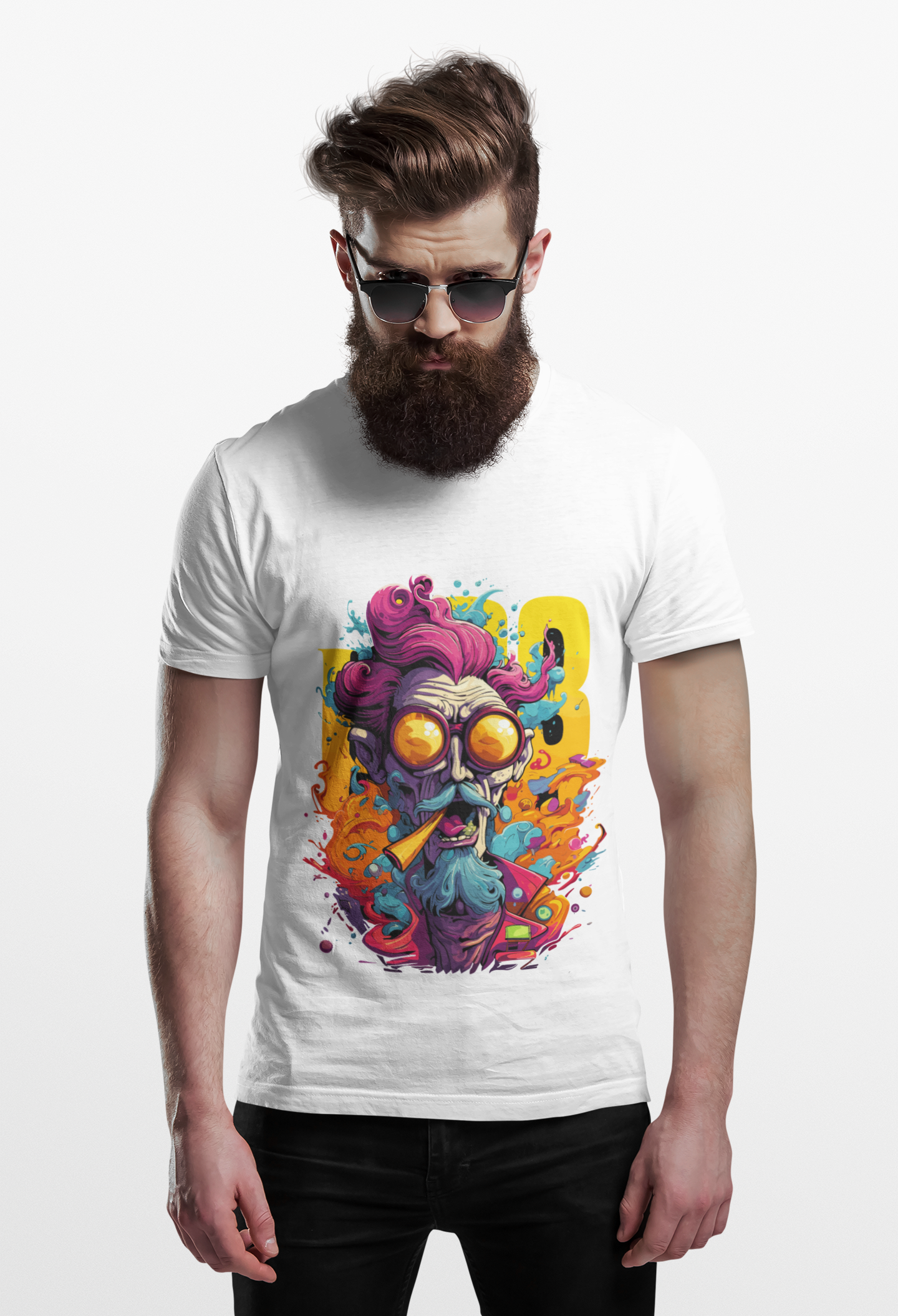 Psychedelic Gramps Smoking Unisex T-Shirt | Gramps Rebel Frequency