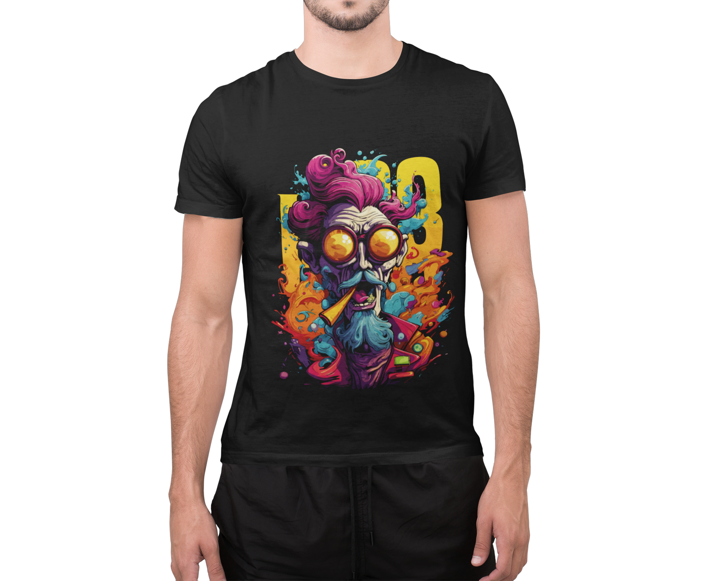Psychedelic Gramps Smoking Unisex T-Shirt | Gramps Rebel Frequency