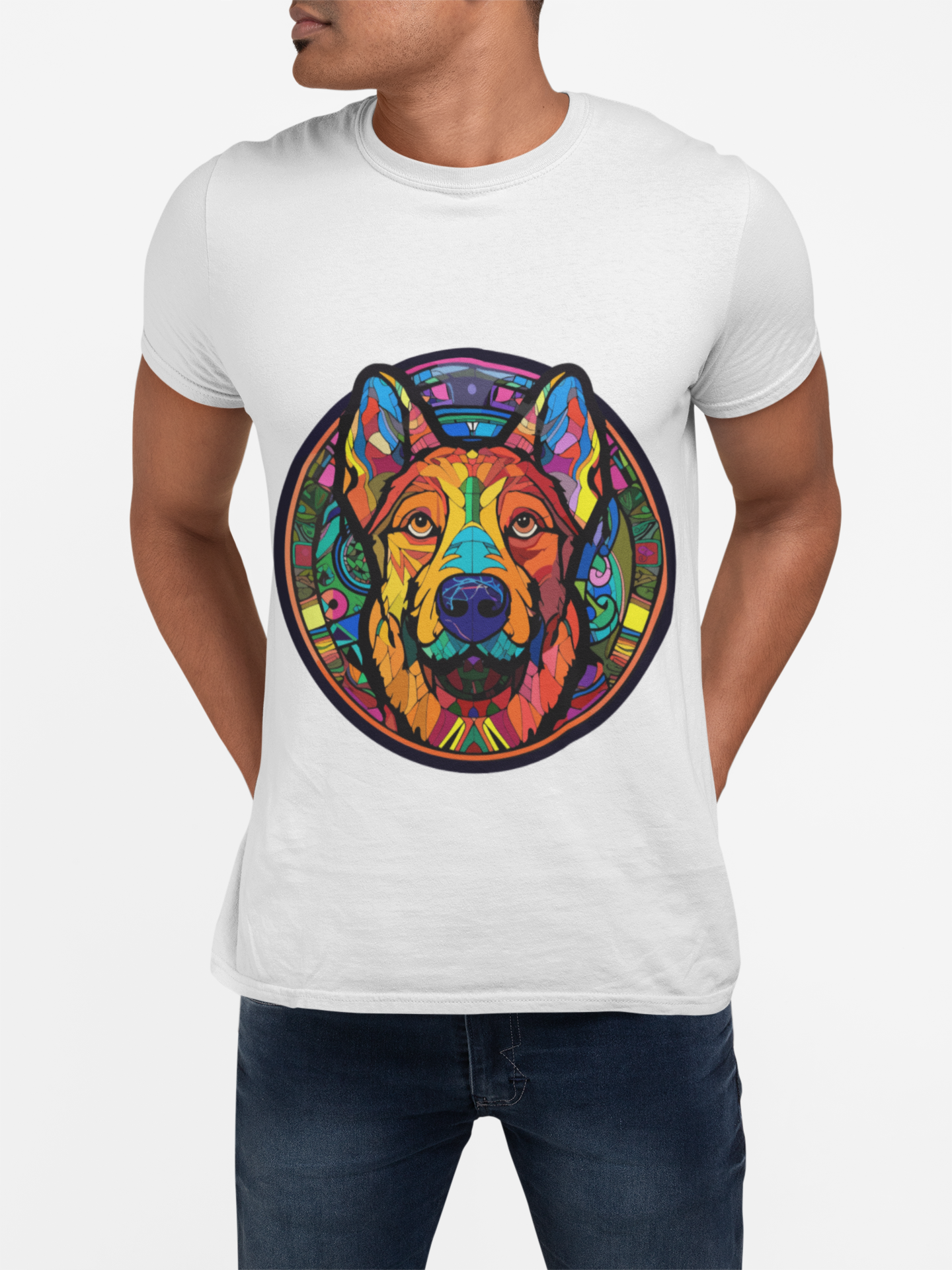 Psychedelic Dog Art Unisex T-Shirt | Dog Rebel Frequency