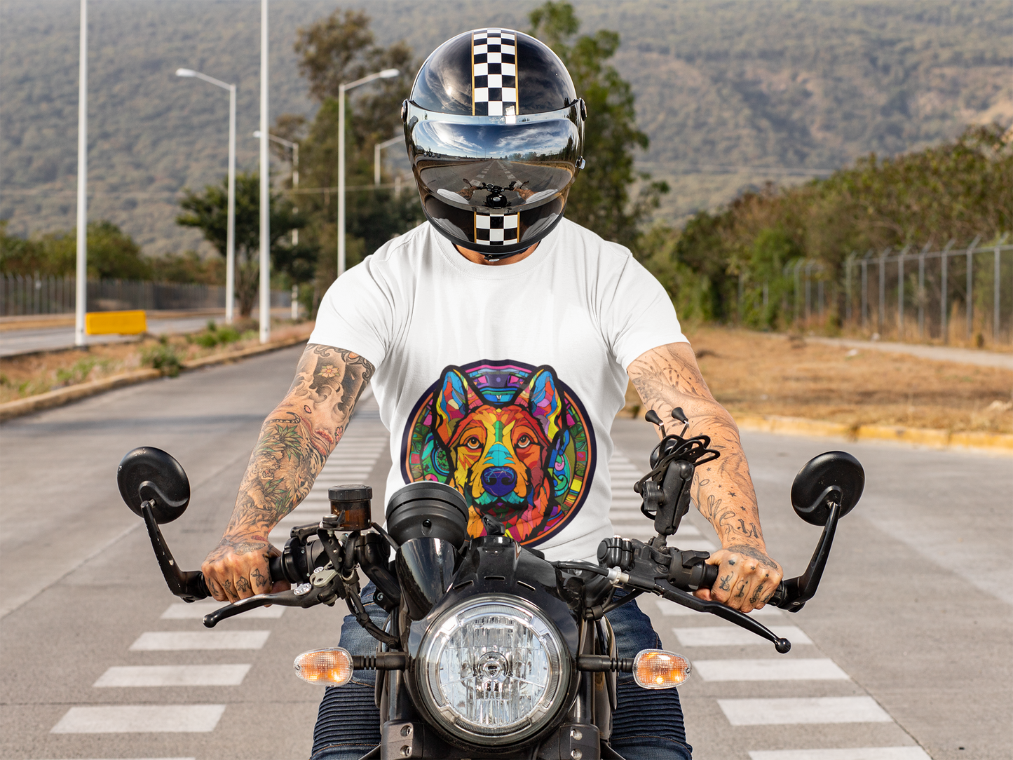 Psychedelic Dog Art Unisex T-Shirt | Dog Rebel Frequency