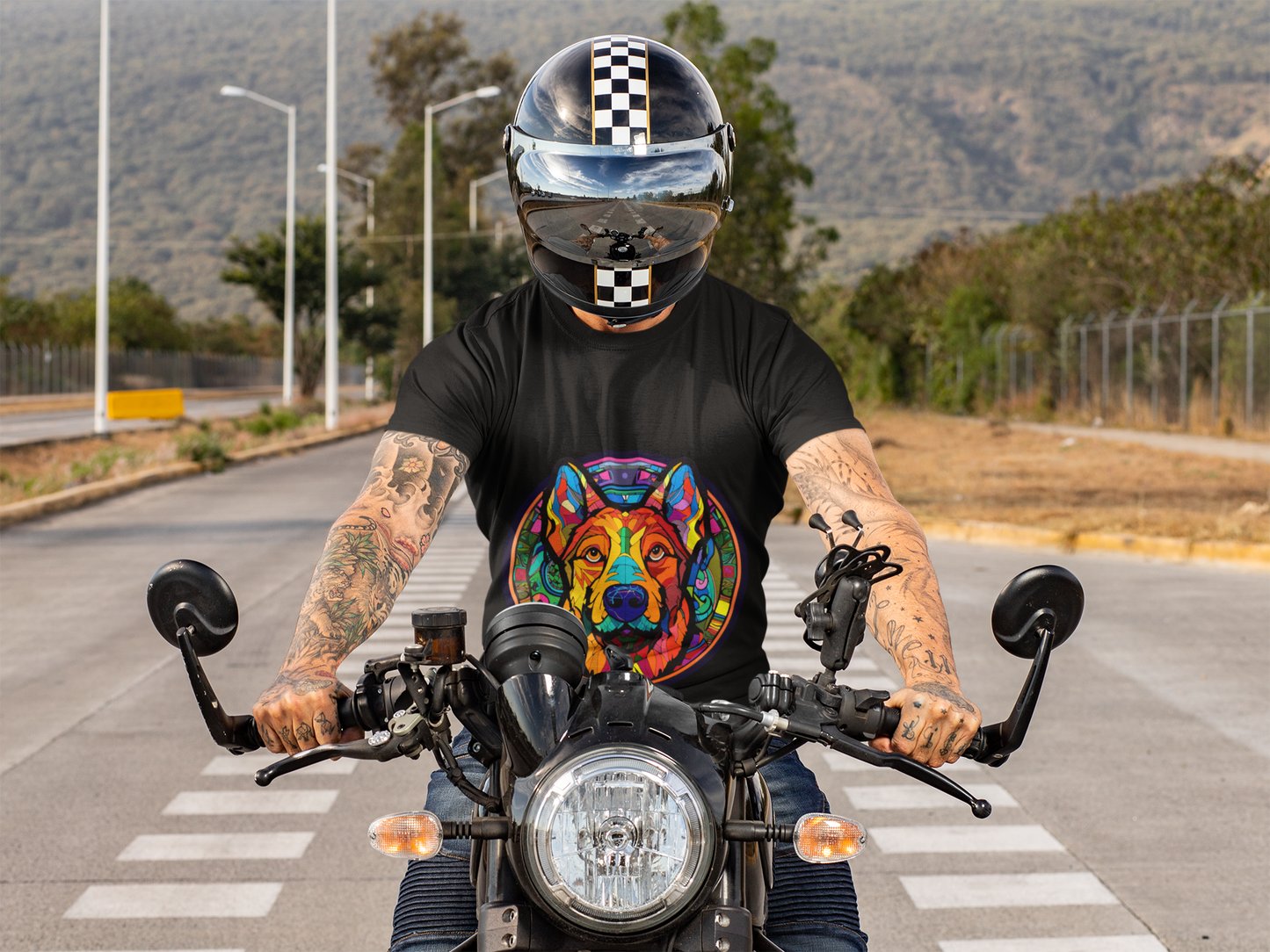 Psychedelic Dog Art Unisex T-Shirt | Dog Rebel Frequency