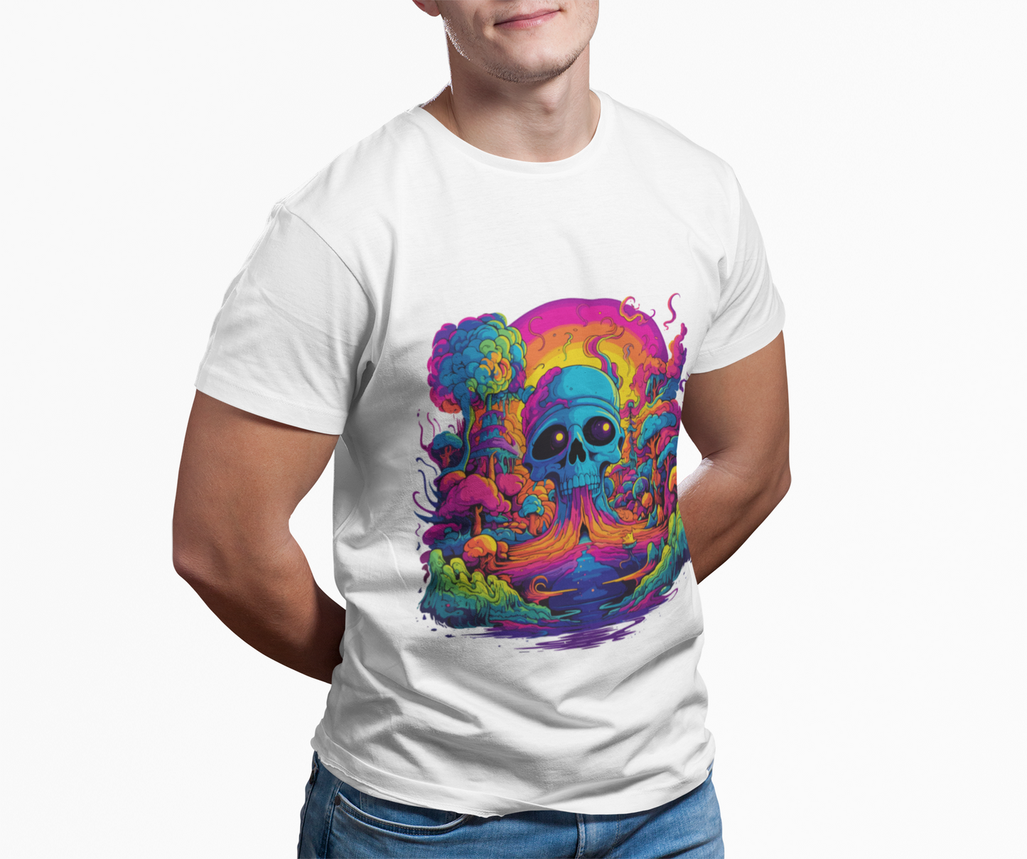 Psychedelic Skull Fantasy Unisex T-Shirt | Skull Rebel Frequency
