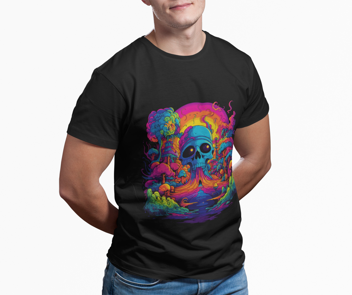 Psychedelic Skull Fantasy Unisex T-Shirt | Skull Rebel Frequency