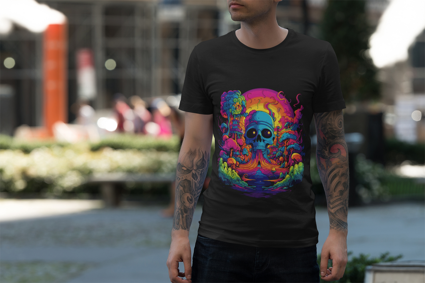 Psychedelic Skull Fantasy Unisex T-Shirt | Skull Rebel Frequency