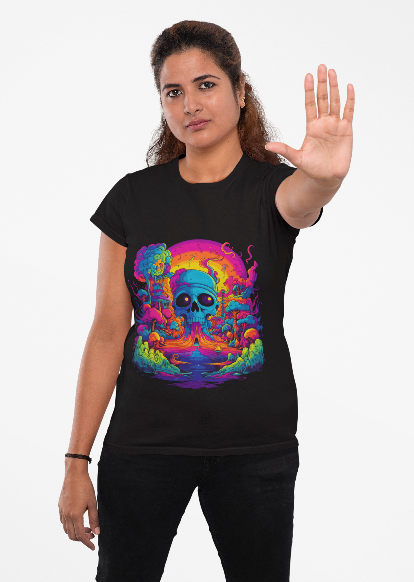 Psychedelic Skull Fantasy Unisex T-Shirt | Skull Rebel Frequency