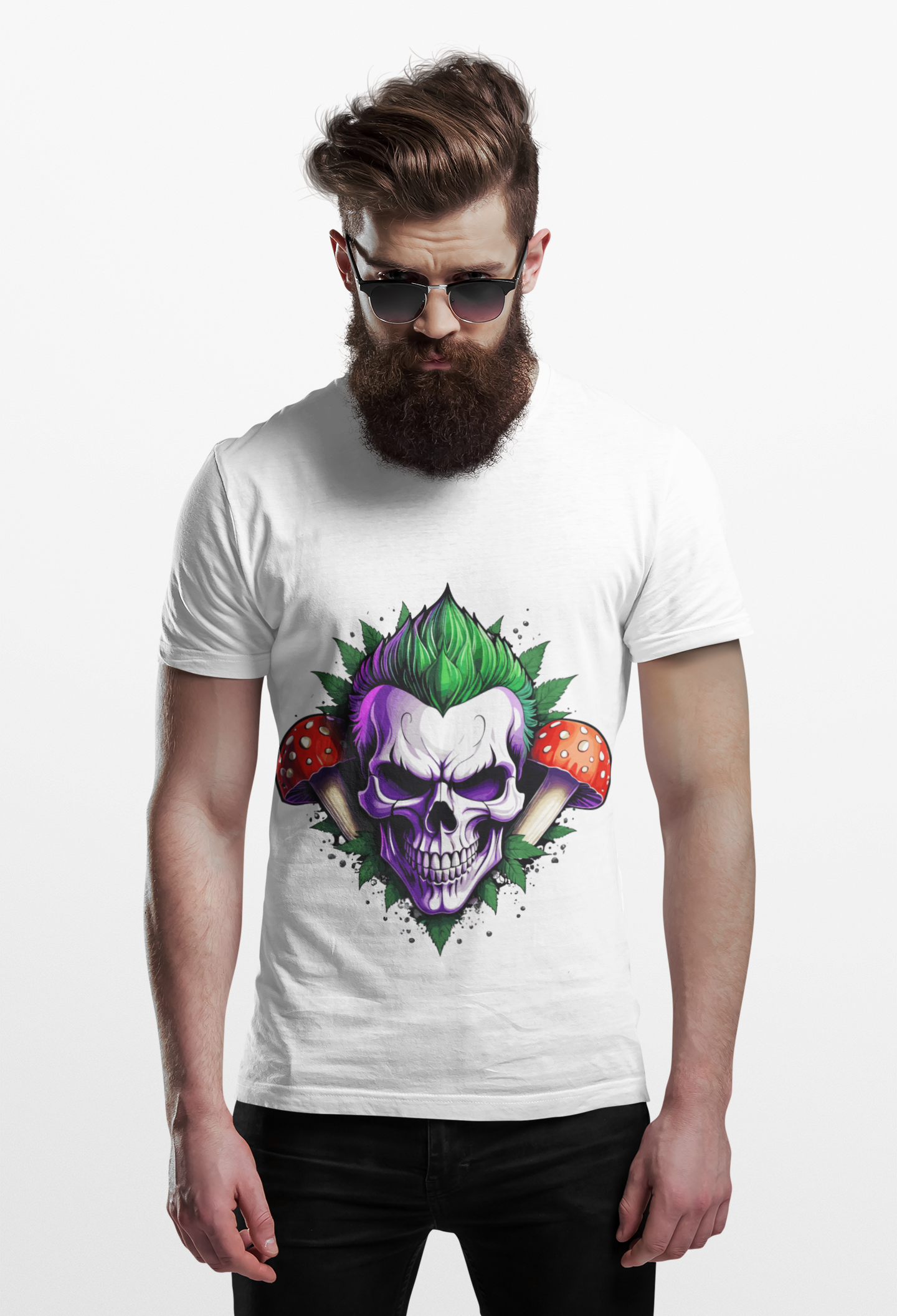 Psychedelic Skull Joker Unisex T-Shirt | Skull Rebel Frequency