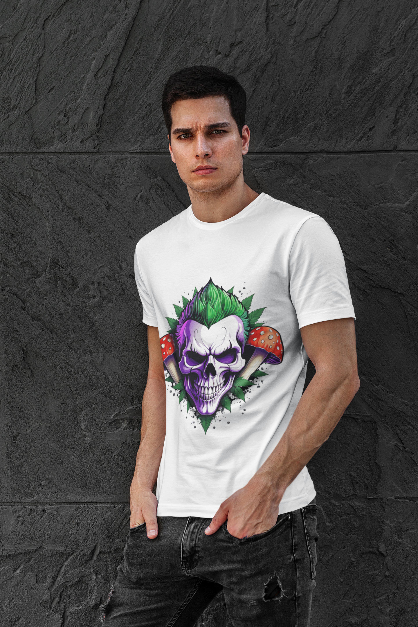 Psychedelic Skull Joker Unisex T-Shirt | Skull Rebel Frequency