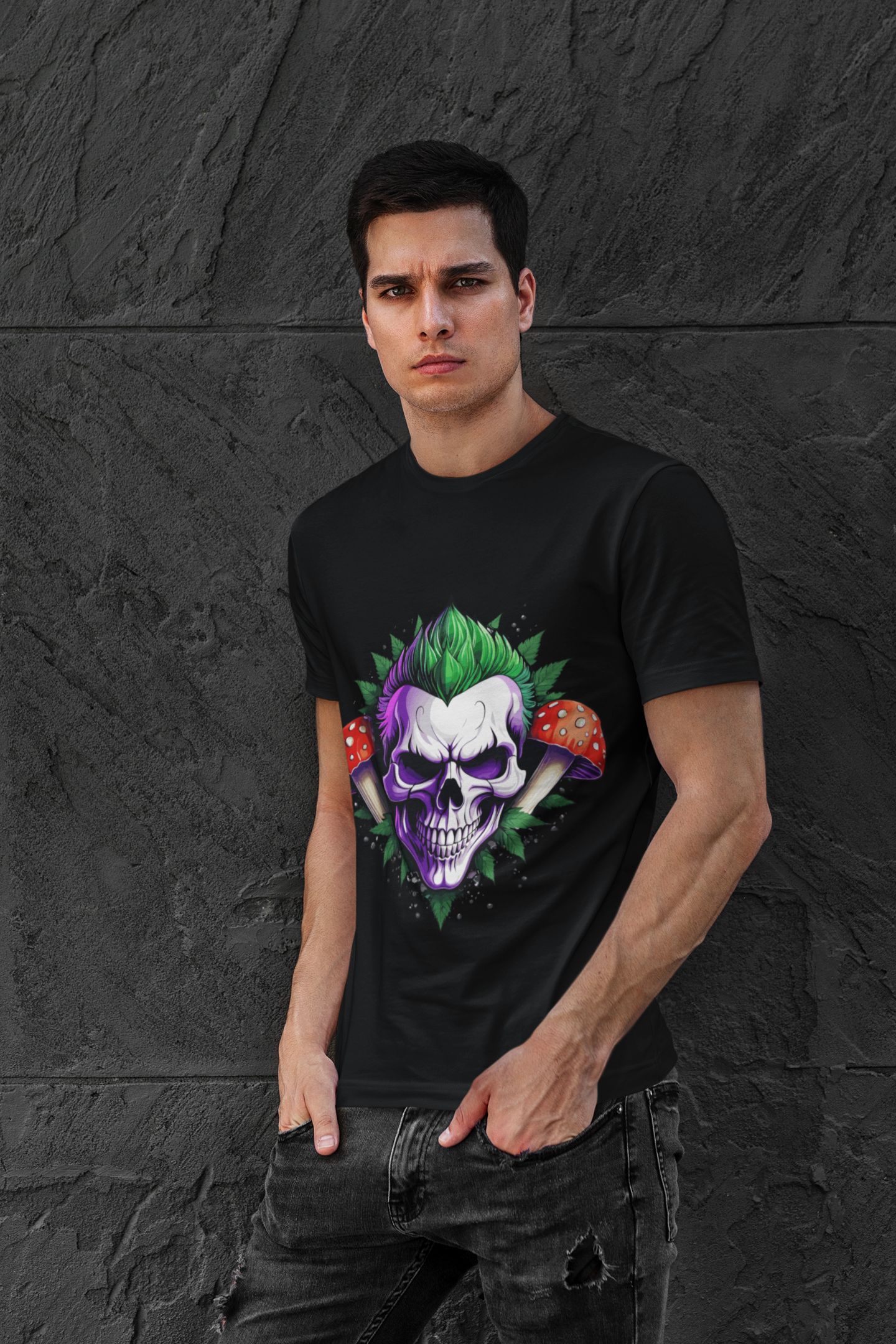 Psychedelic Skull Joker Unisex T-Shirt | Skull Rebel Frequency