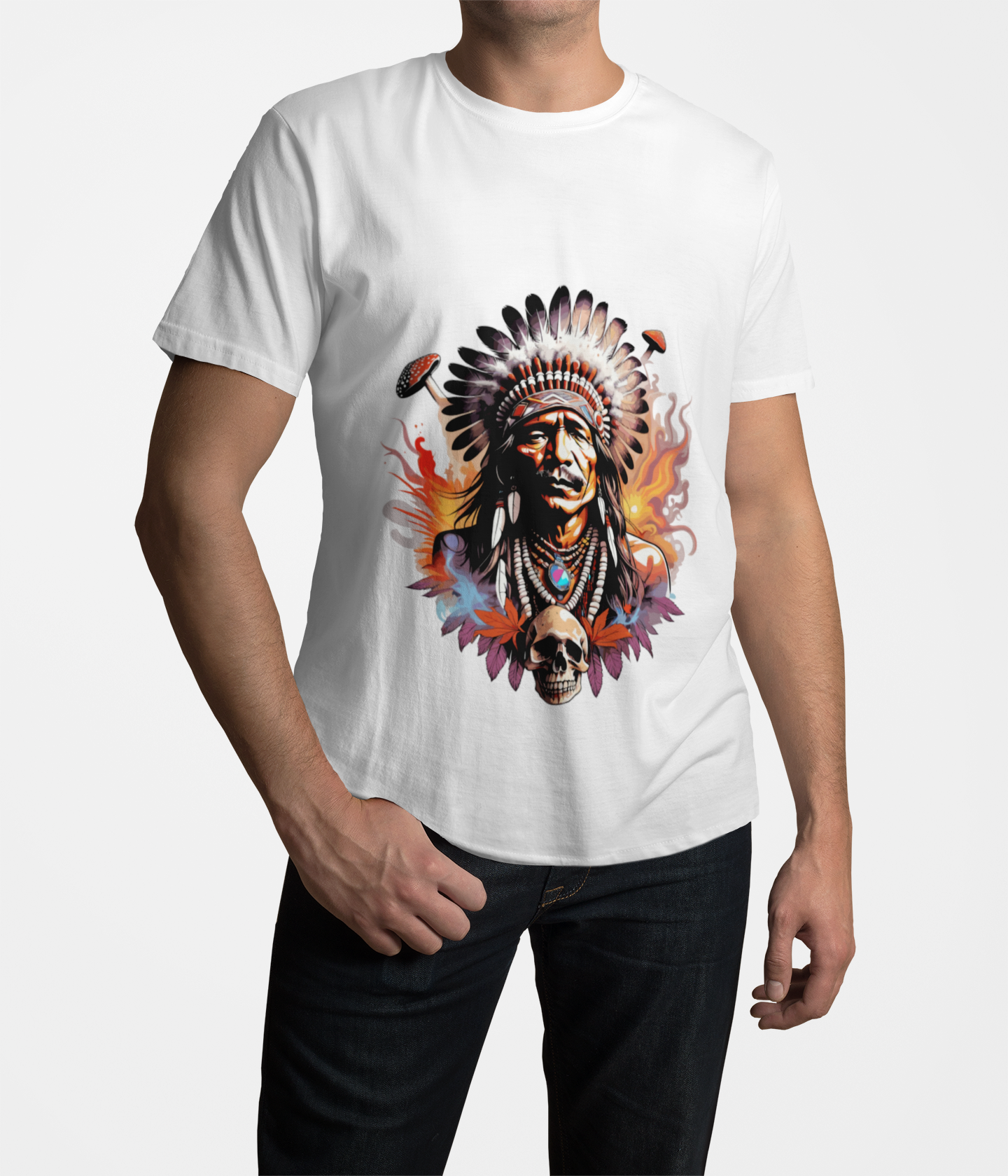 Psychedelic Indigenous Man Unisex T-Shirt | Indigenous Rebel Frequency