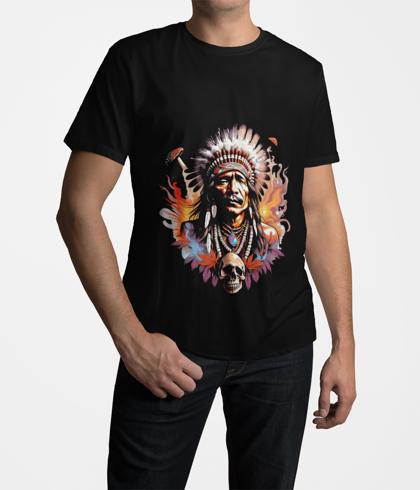 Psychedelic Indigenous Man Unisex T-Shirt | Indigenous Rebel Frequency