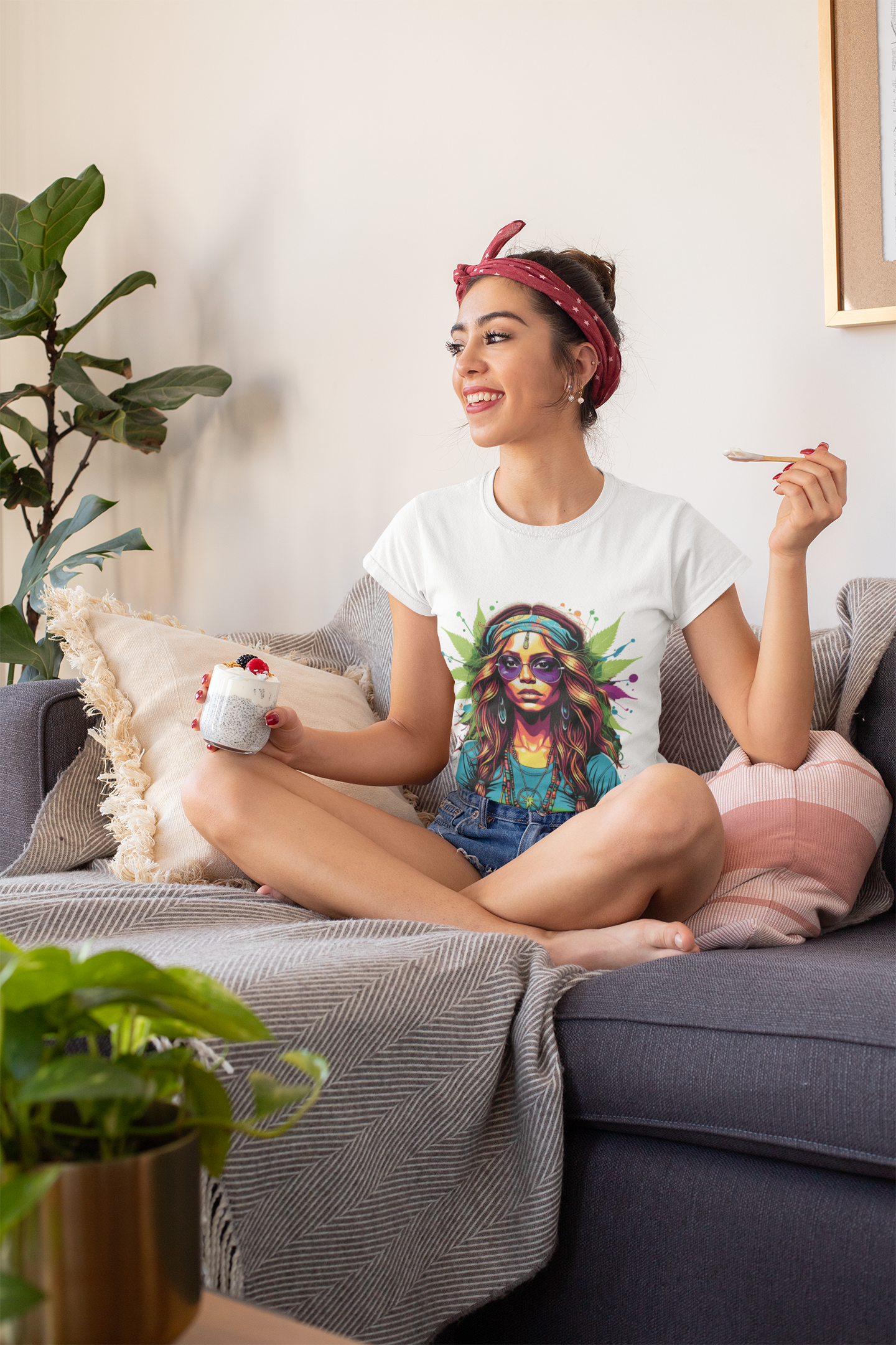 Psychedelic Bohemian Lady Unisex T-Shirt | Bohemian Rebel Frequency