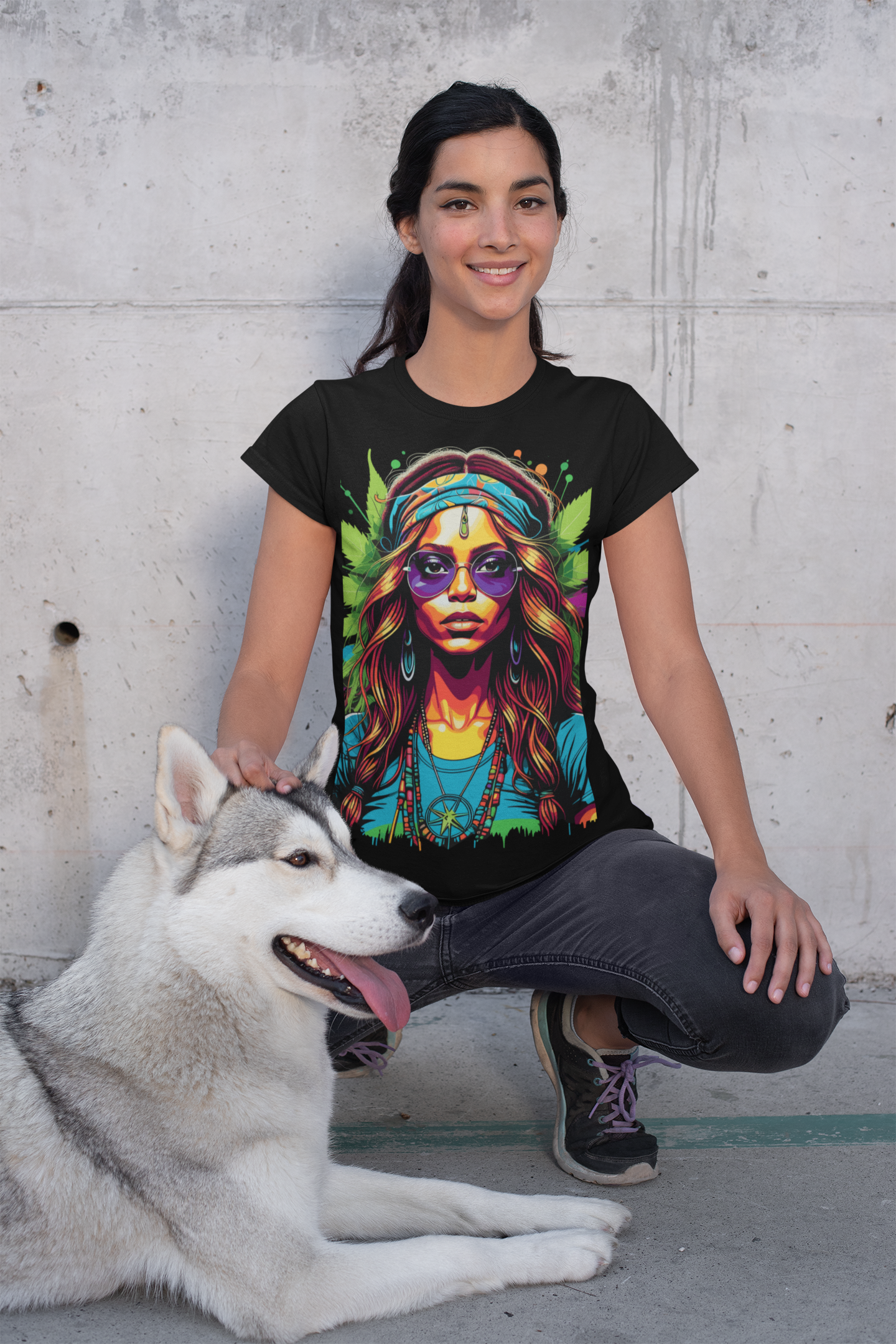 Psychedelic Bohemian Lady Unisex T-Shirt | Bohemian Rebel Frequency