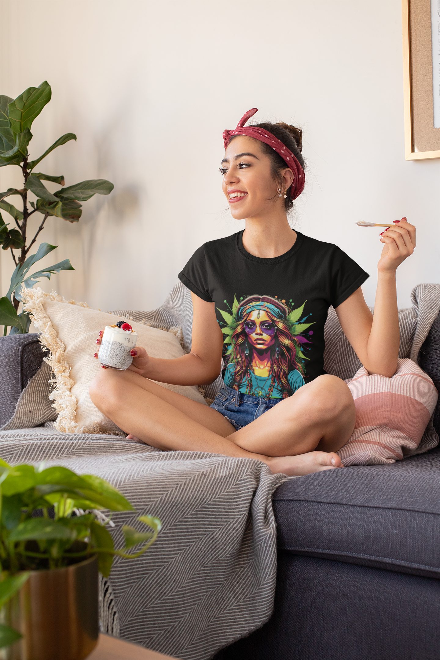 Psychedelic Bohemian Lady Unisex T-Shirt | Bohemian Rebel Frequency