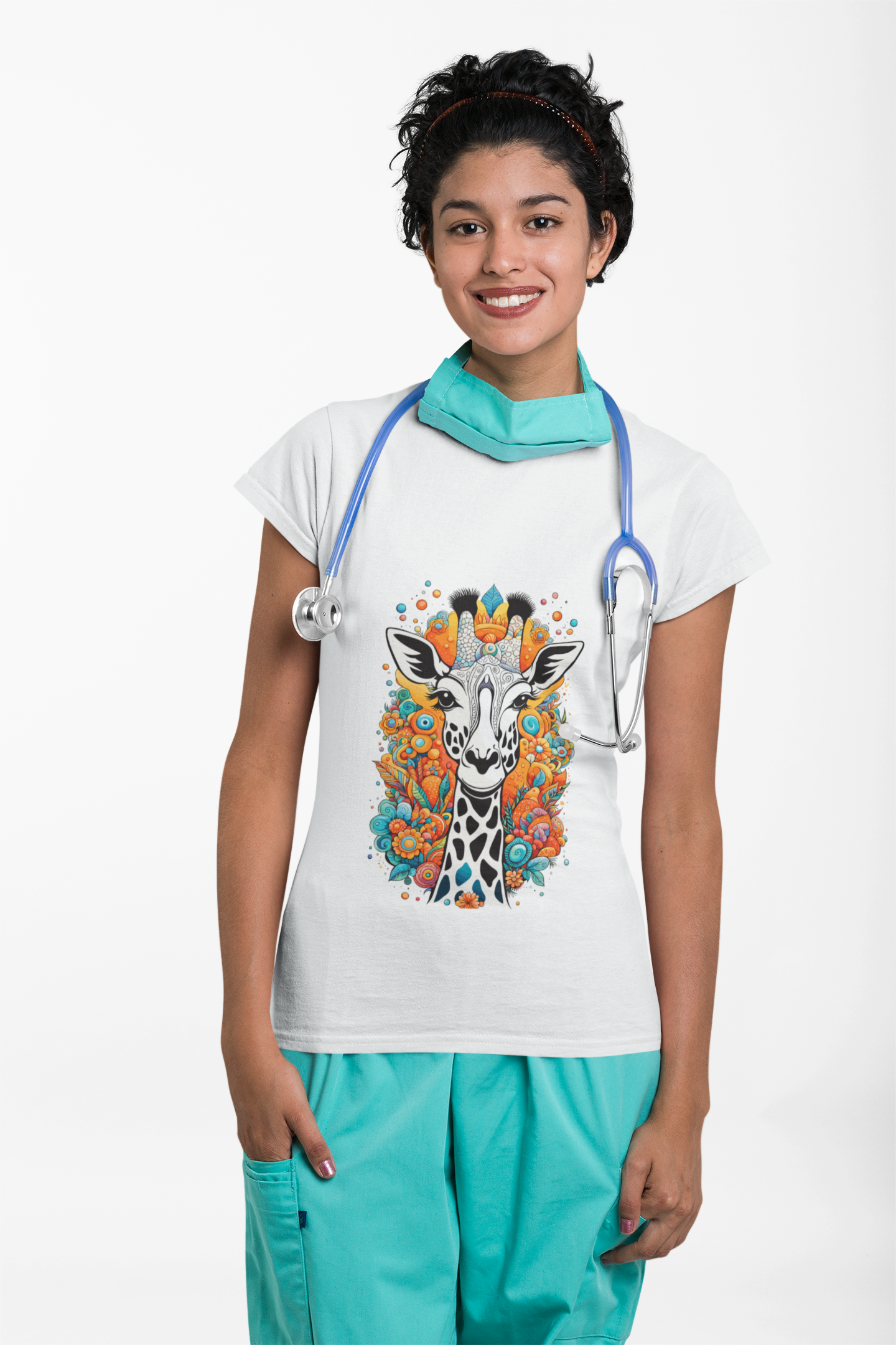 Psychedelic Whimsical Giraffe Unisex T-Shirt | Giraffe Rebel Frequency