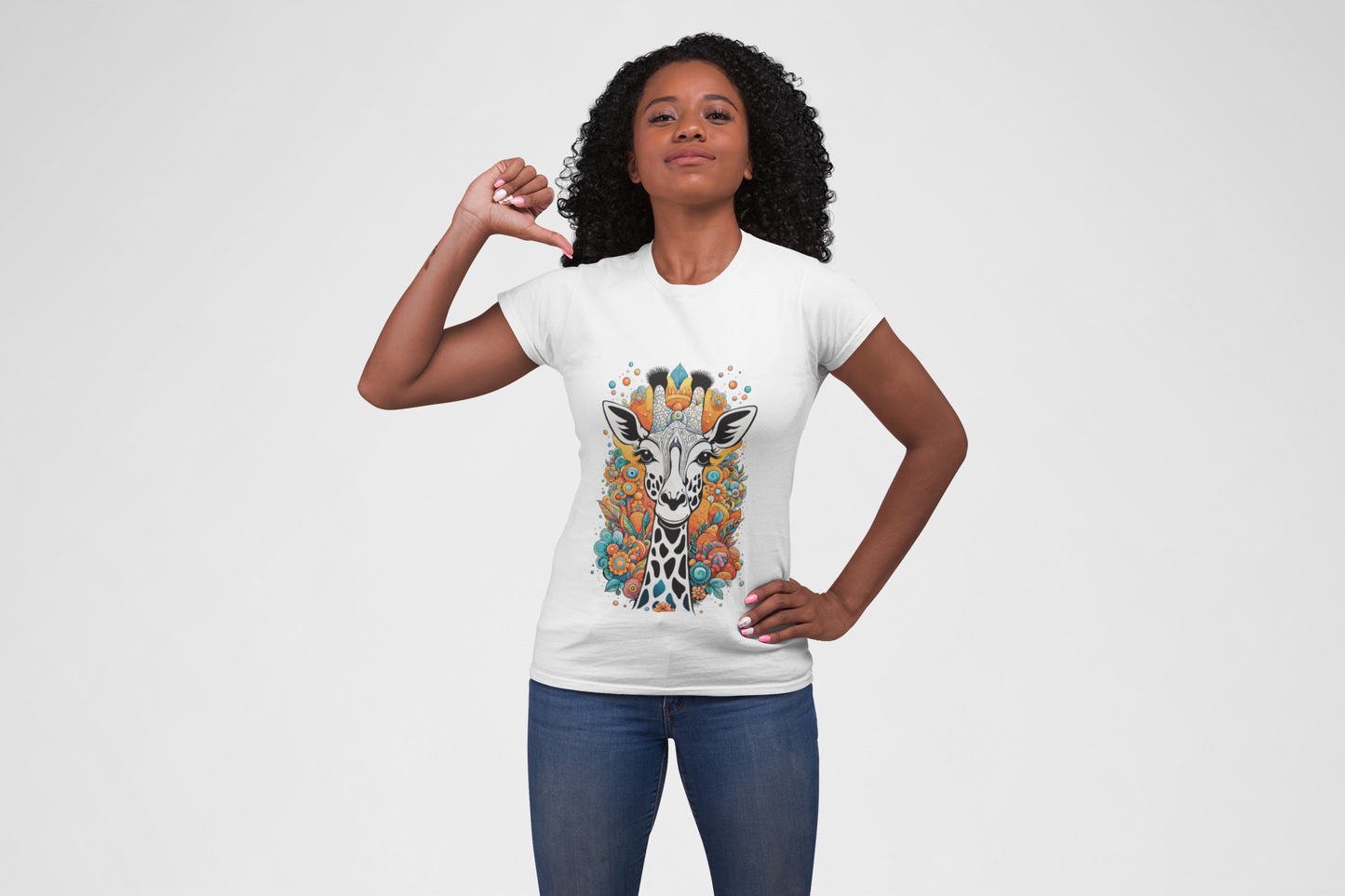 Psychedelic Whimsical Giraffe Unisex T-Shirt | Giraffe Rebel Frequency
