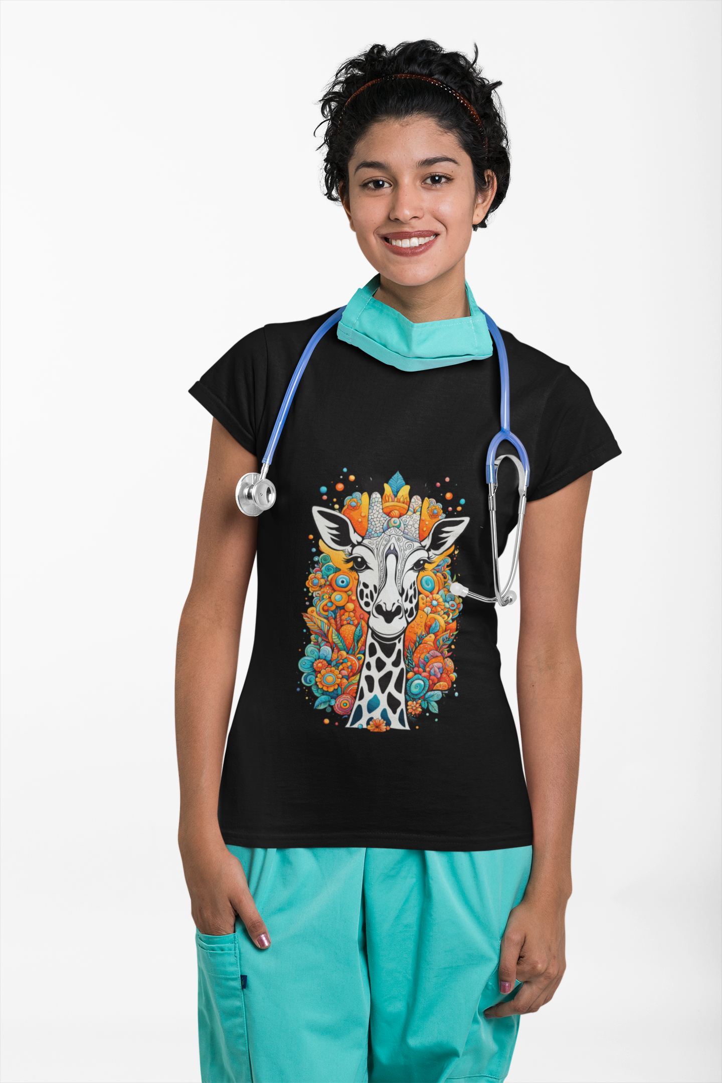 Psychedelic Whimsical Giraffe Unisex T-Shirt | Giraffe Rebel Frequency
