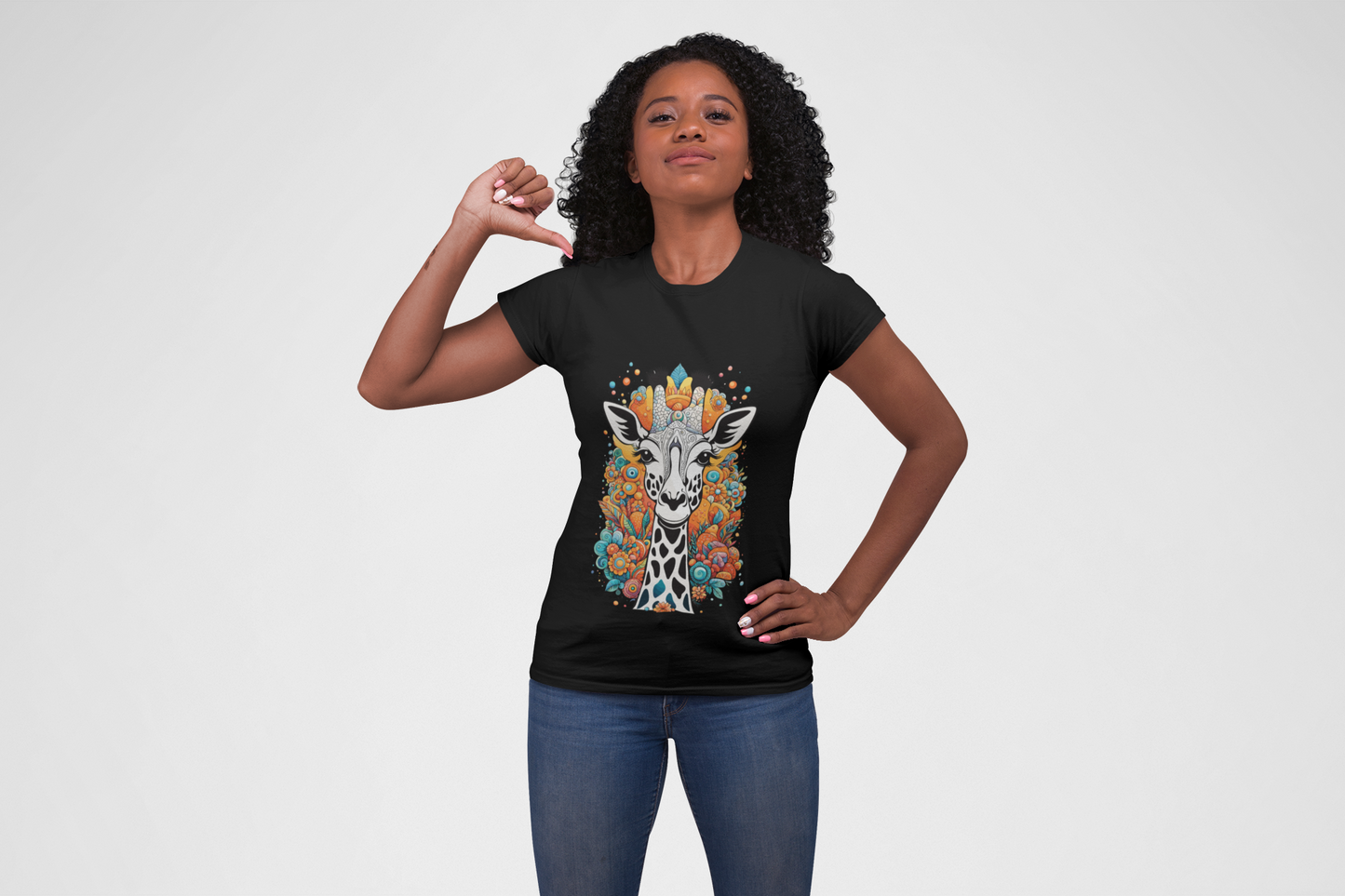 Psychedelic Whimsical Giraffe Unisex T-Shirt | Giraffe Rebel Frequency