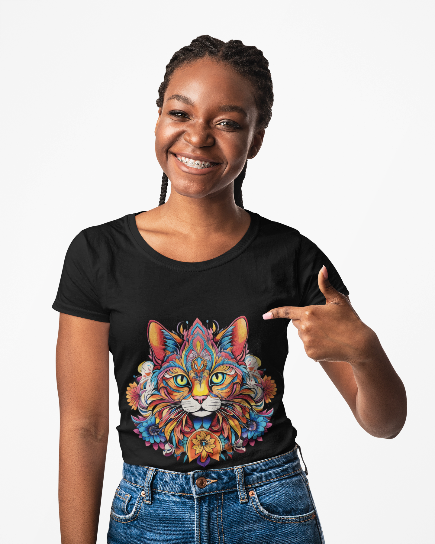 Psychedelic Cat Unisex T-Shirt | Cat Rebel Frequency