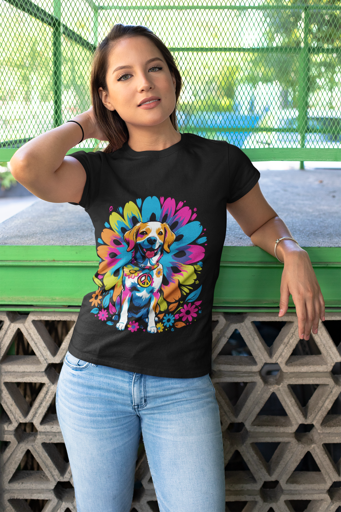 Psychedelic Dog Mandala Energy Unisex T-Shirt | Dog Rebel Frequency