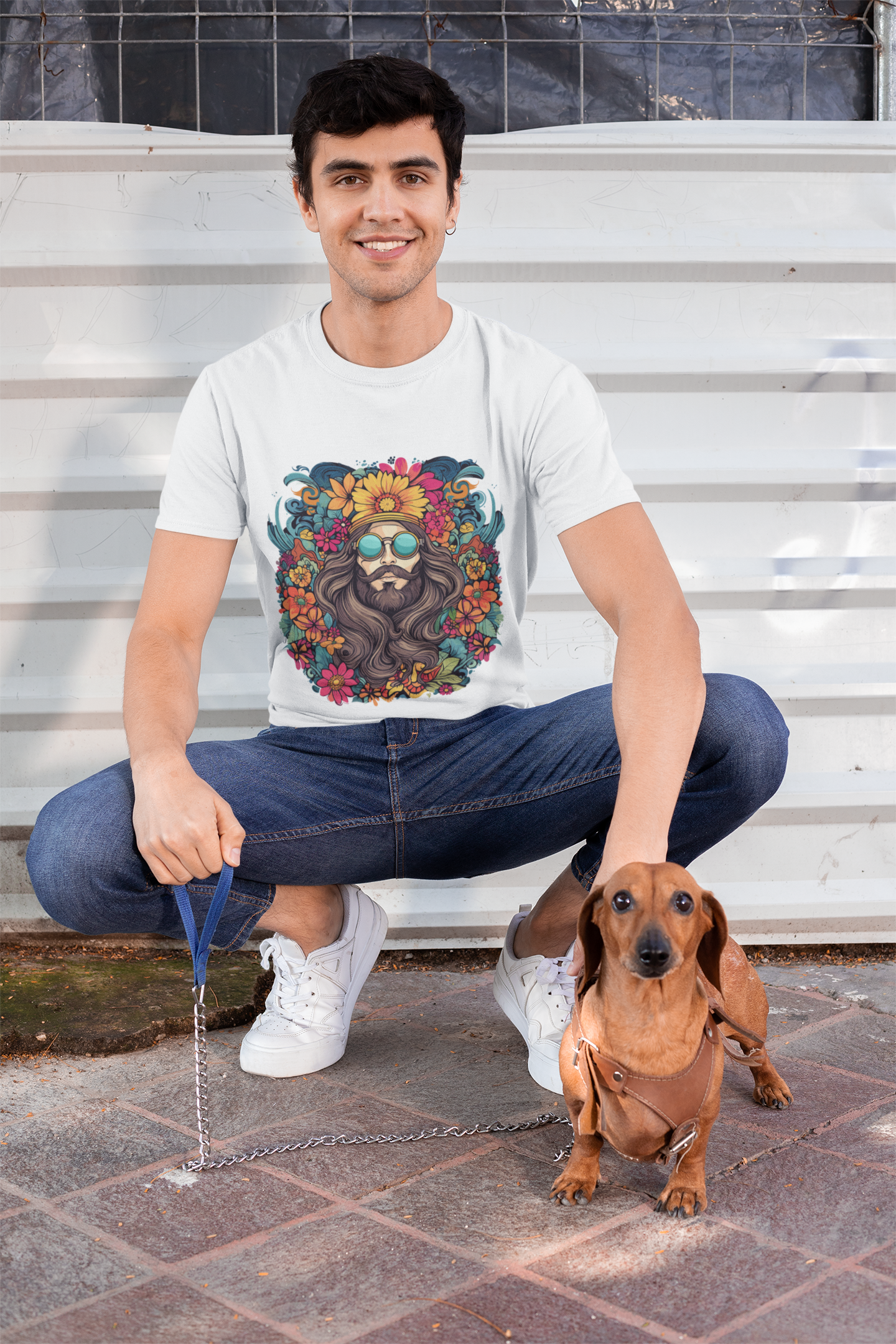 Psychedelic Bohemian Floral Man Unisex T-Shirt | Bohemian Rebel Frequency