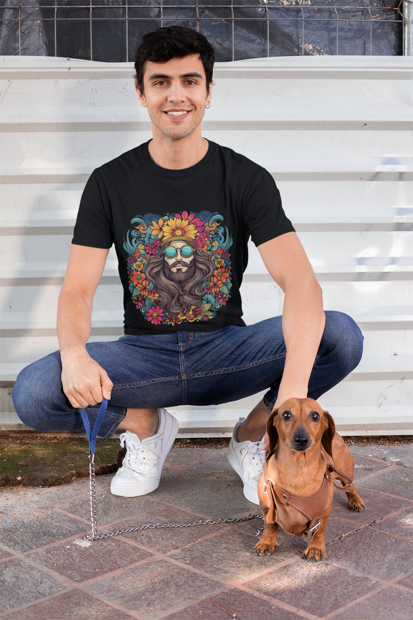 Psychedelic Bohemian Floral Man Unisex T-Shirt | Bohemian Rebel Frequency