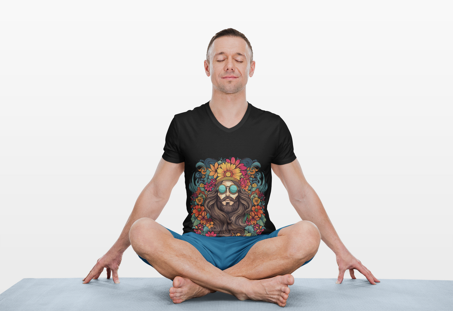 Psychedelic Bohemian Floral Man Unisex T-Shirt | Bohemian Rebel Frequency
