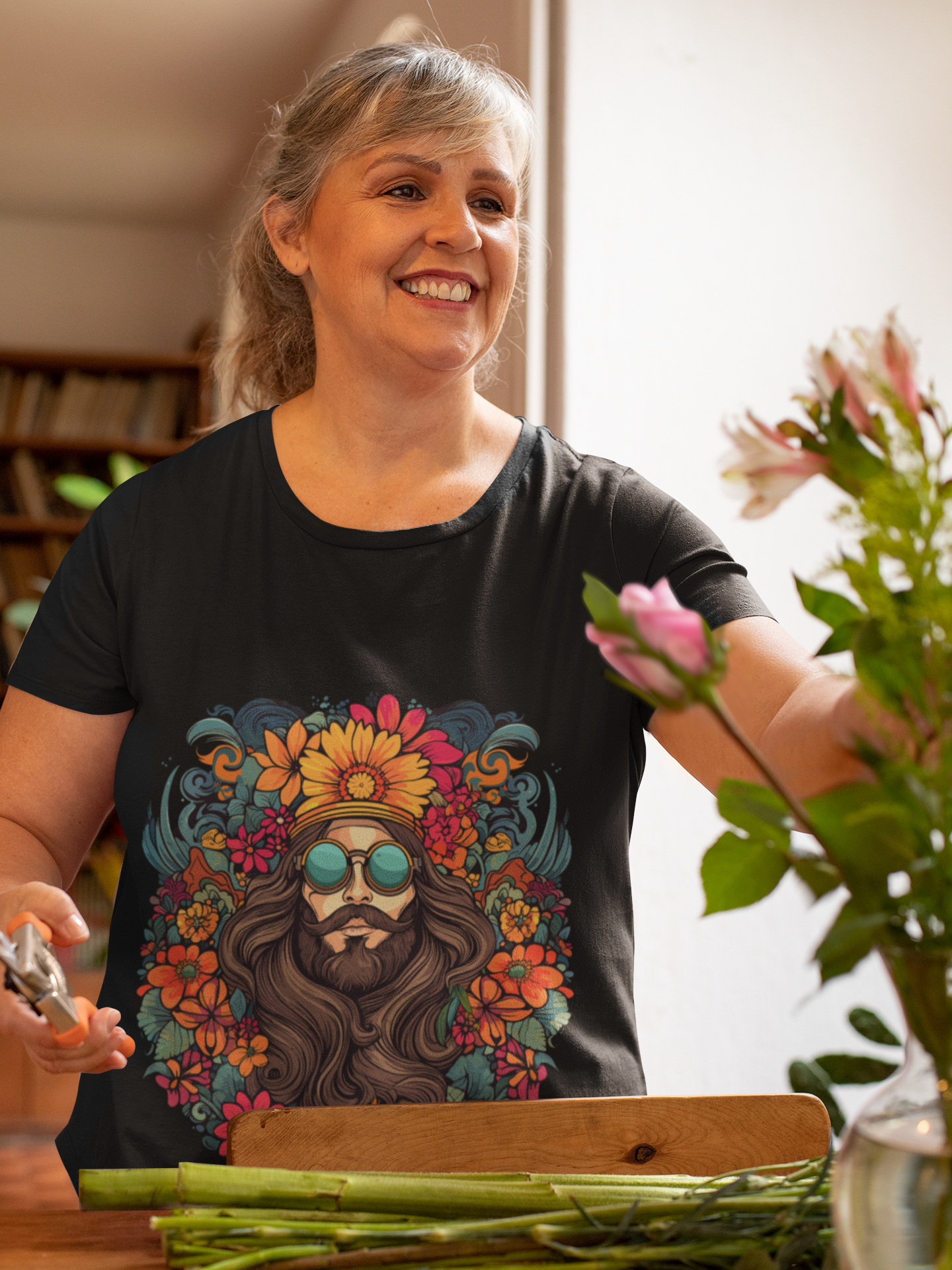 Psychedelic Bohemian Floral Man Unisex T-Shirt | Bohemian Rebel Frequency