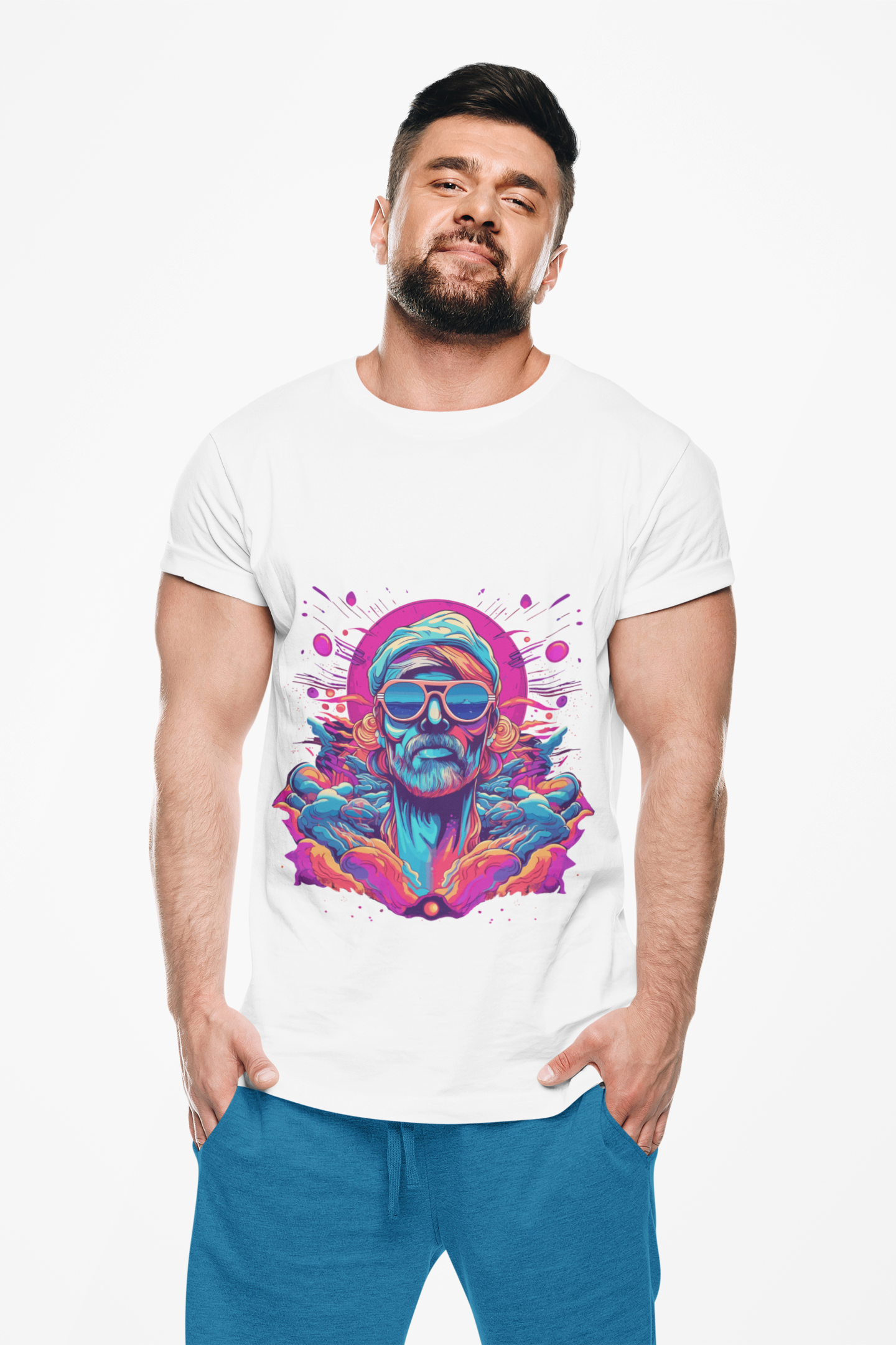 Psychedelic Synthwave Man Unisex T-Shirt | Synthwave Rebel Frequency
