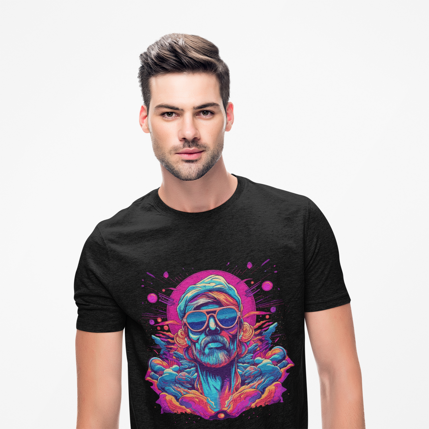 Psychedelic Synthwave Man Unisex T-Shirt | Synthwave Rebel Frequency