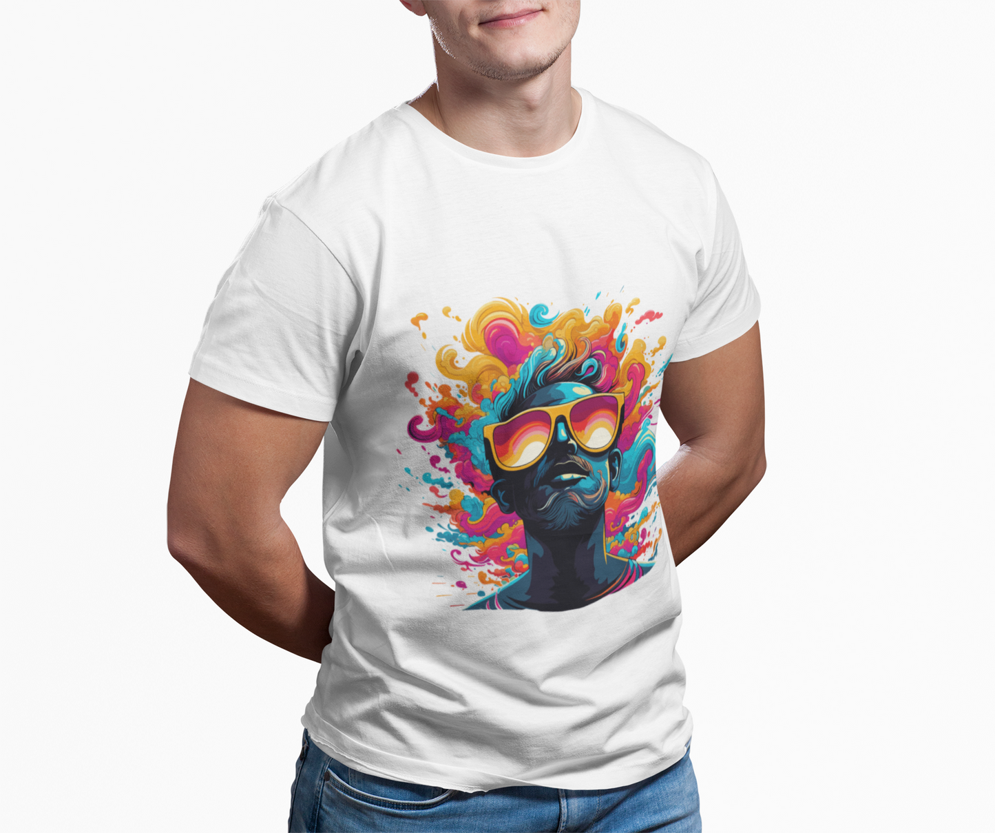 Psychedelic Synthwave Man Unisex T-Shirt | Synthwave Rebel Frequency