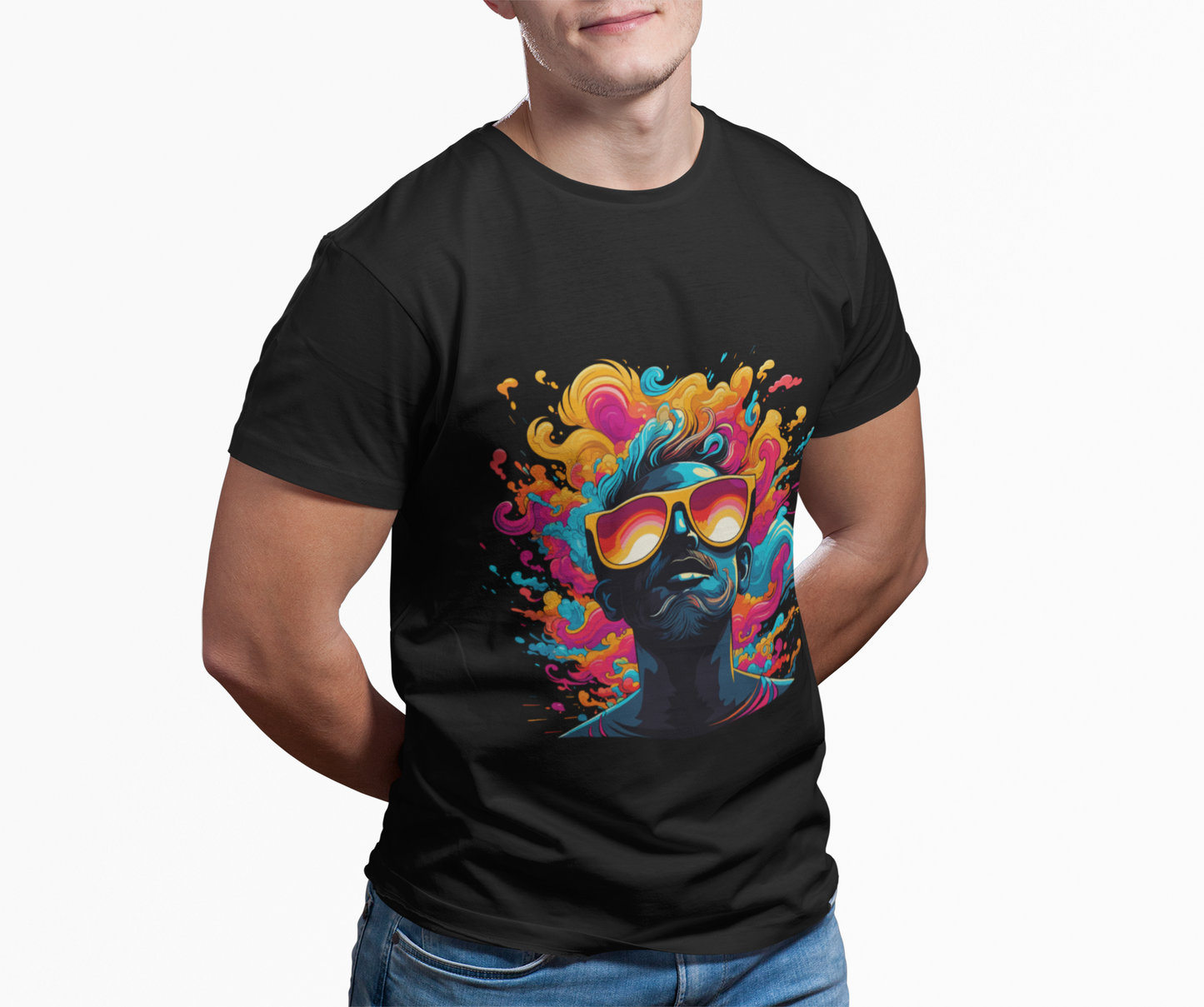 Psychedelic Synthwave Man Unisex T-Shirt | Synthwave Rebel Frequency