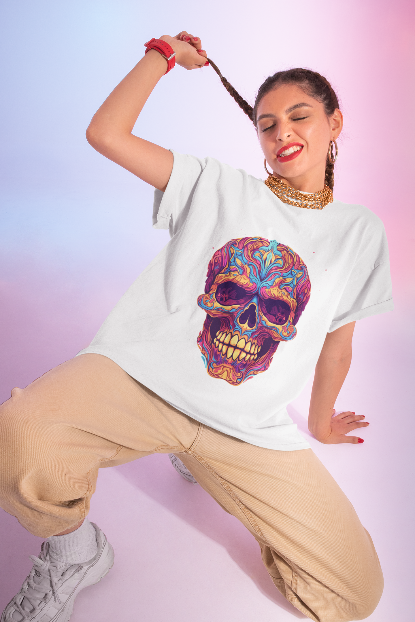 Psychedelic Anatomy Skull Unisex T-Shirt | Skull Rebel Frequency