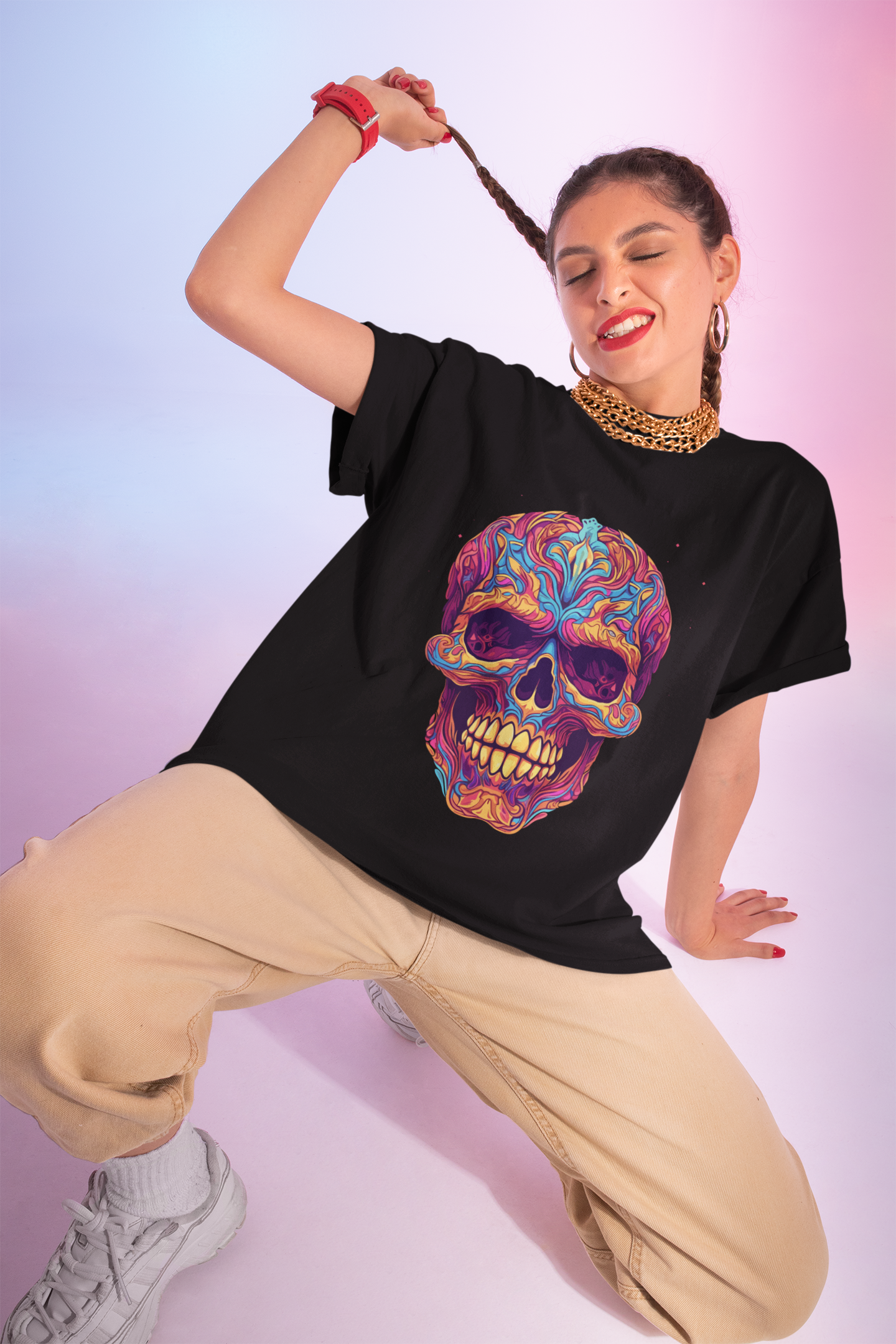 Psychedelic Anatomy Skull Unisex T-Shirt | Skull Rebel Frequency