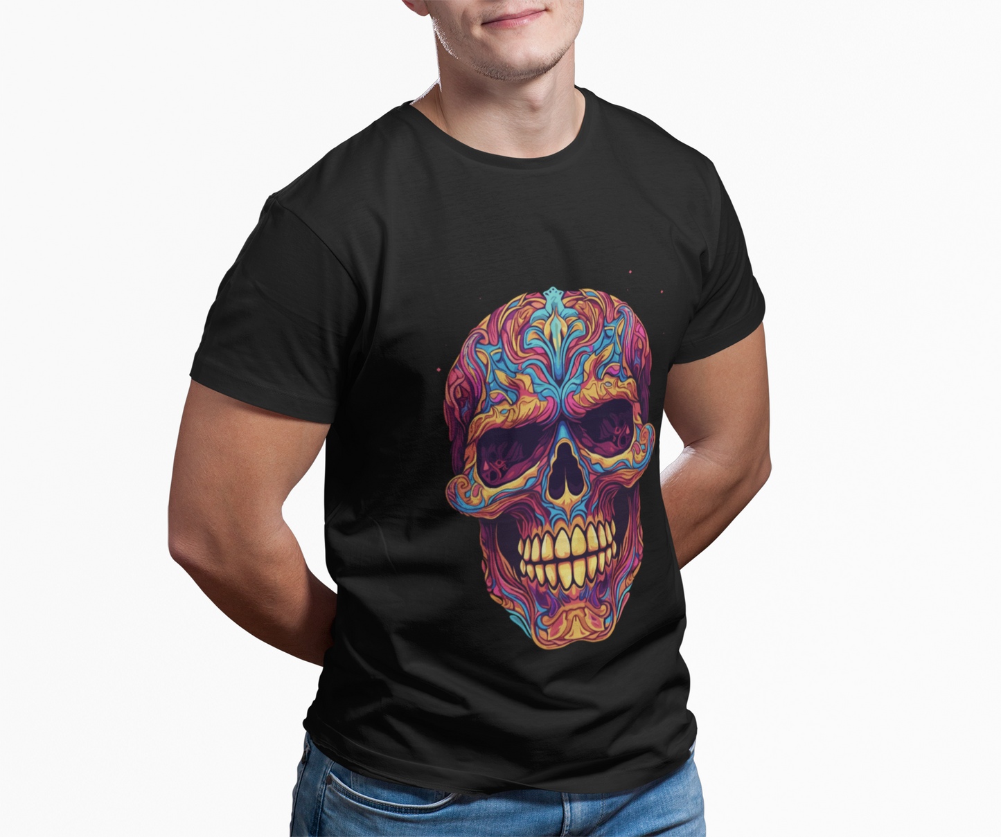 Psychedelic Anatomy Skull Unisex T-Shirt | Skull Rebel Frequency