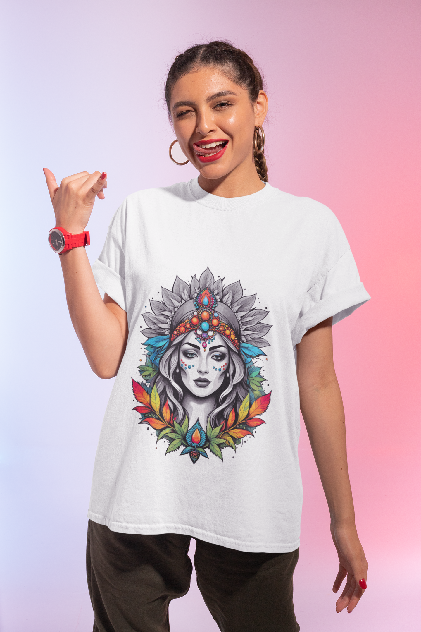 Psychedelic Boho Woman Unisex T-Shirt | Boho Rebel Frequency